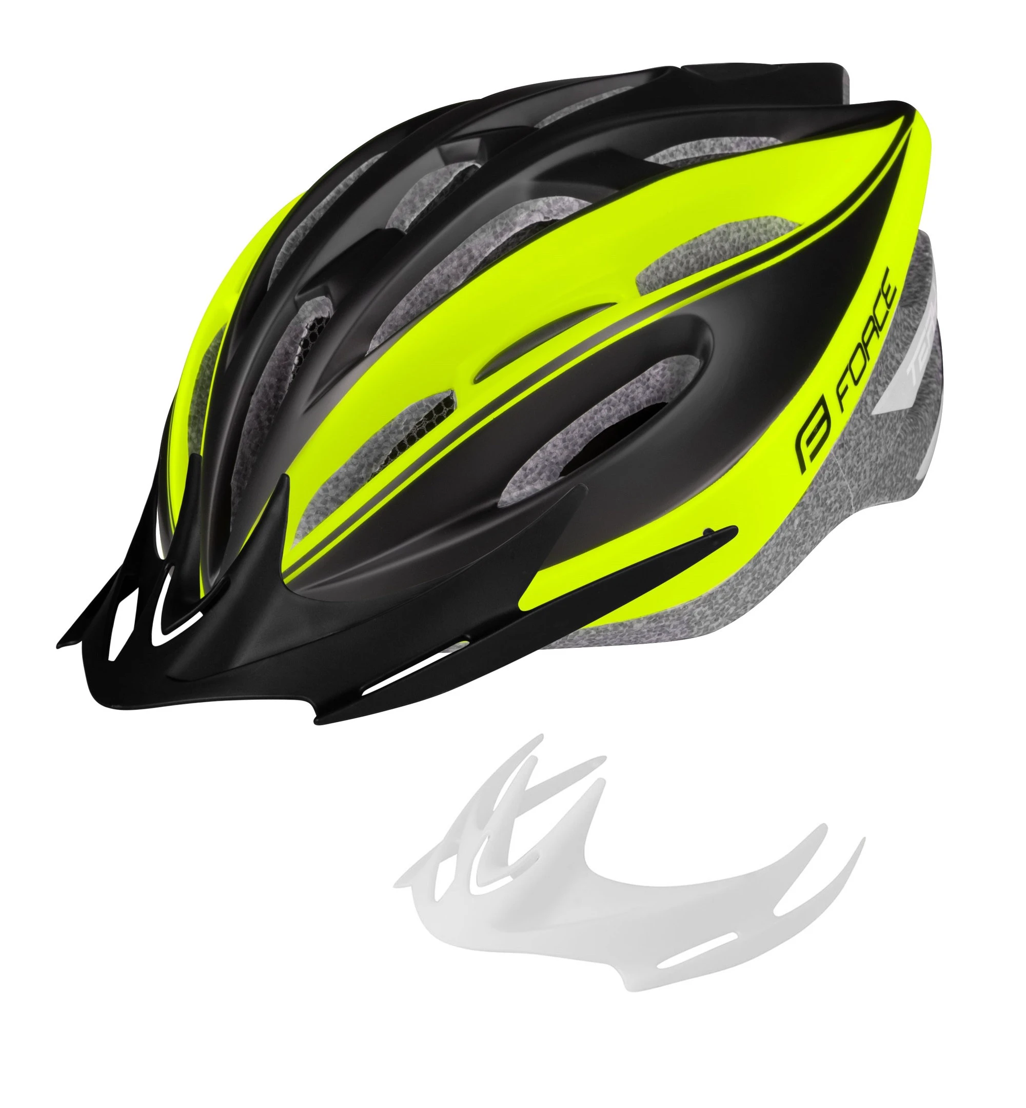 5. Casca Force Terry Negru/Fluo S-M (54-58 cm)
