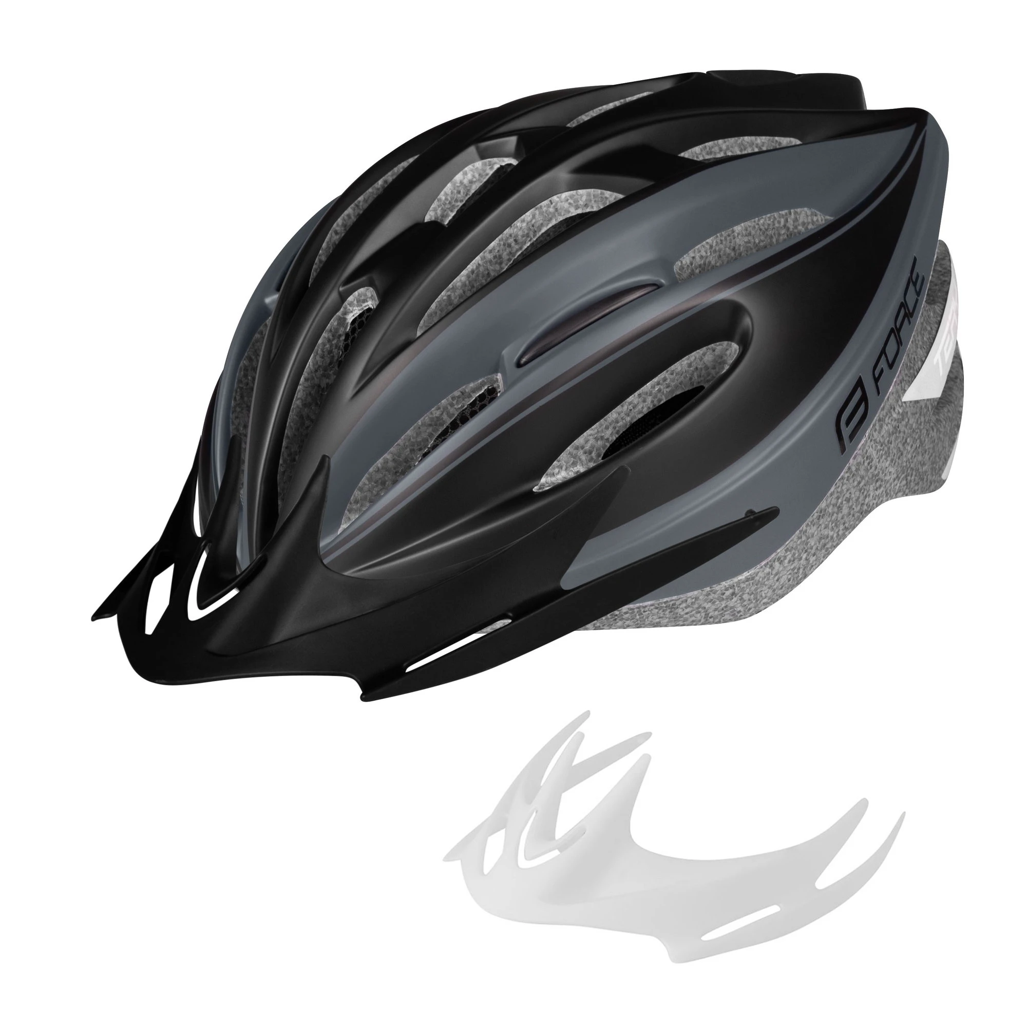 5. Casca Force Terry Negru/Gri S-M (54-58 cm)