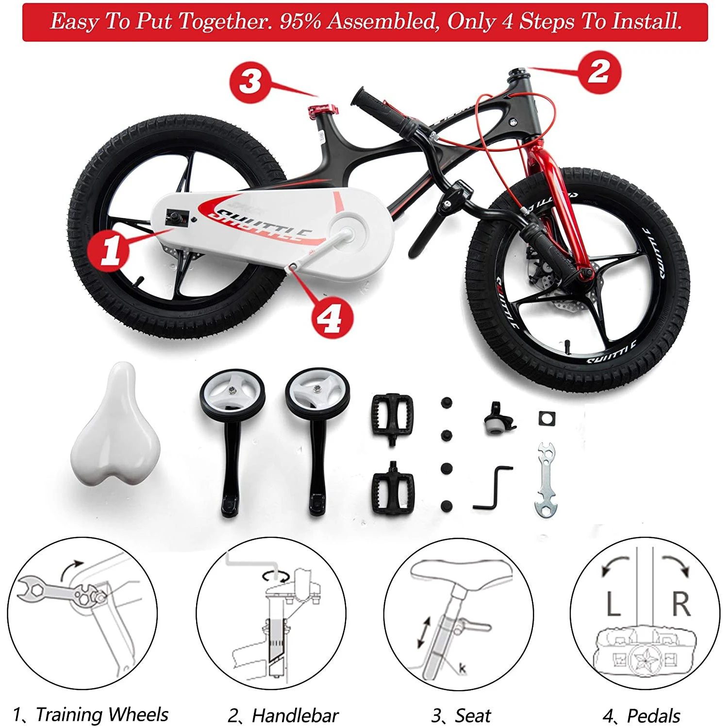 3. Bicicleta RoyalBaby Space Shuttle 16 Black