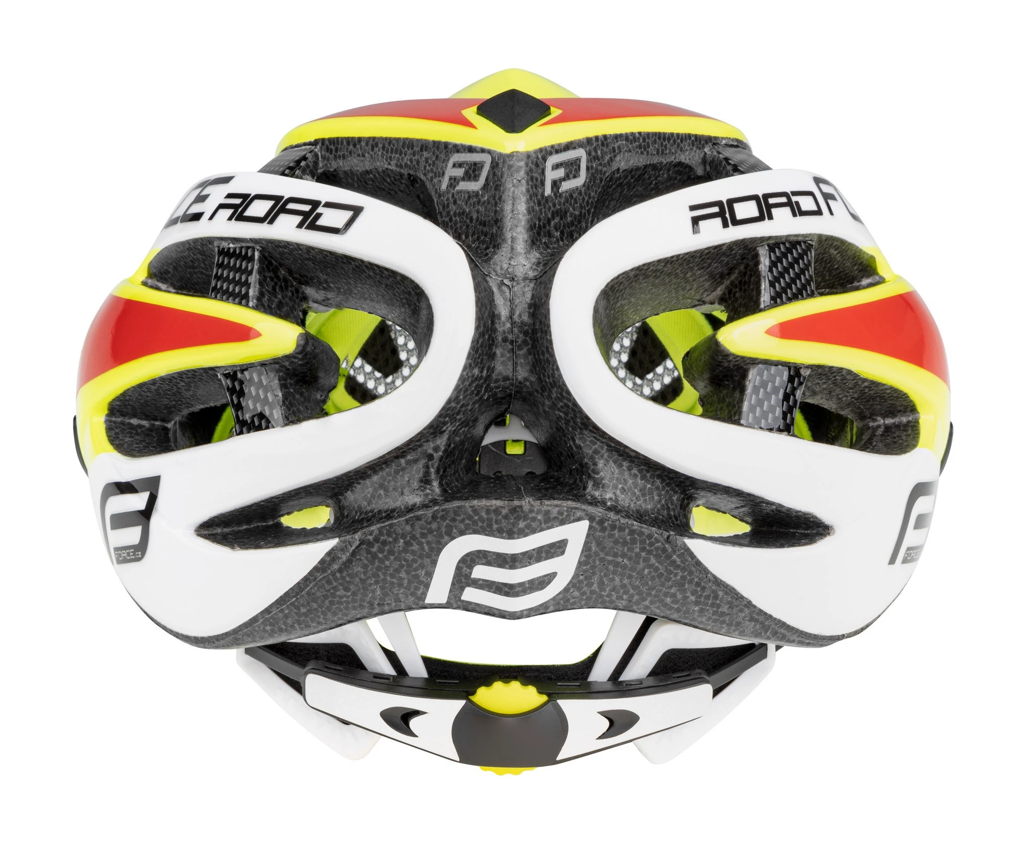 5. Casca Force Road, fluo/alb/rosu S-M (54-58 cm)