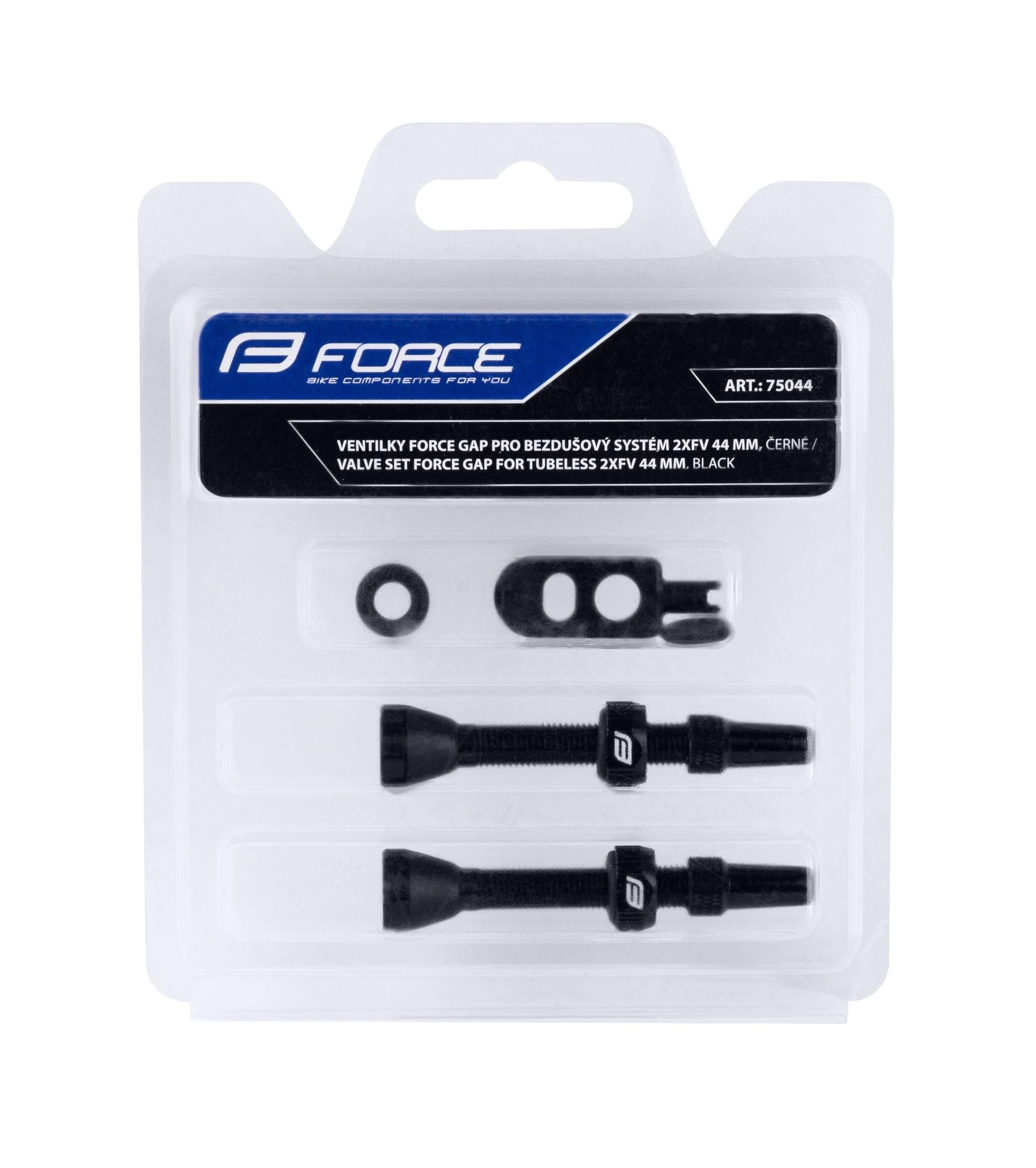 3. Set Valve Tubeless Force 2xFv 44mm Negre