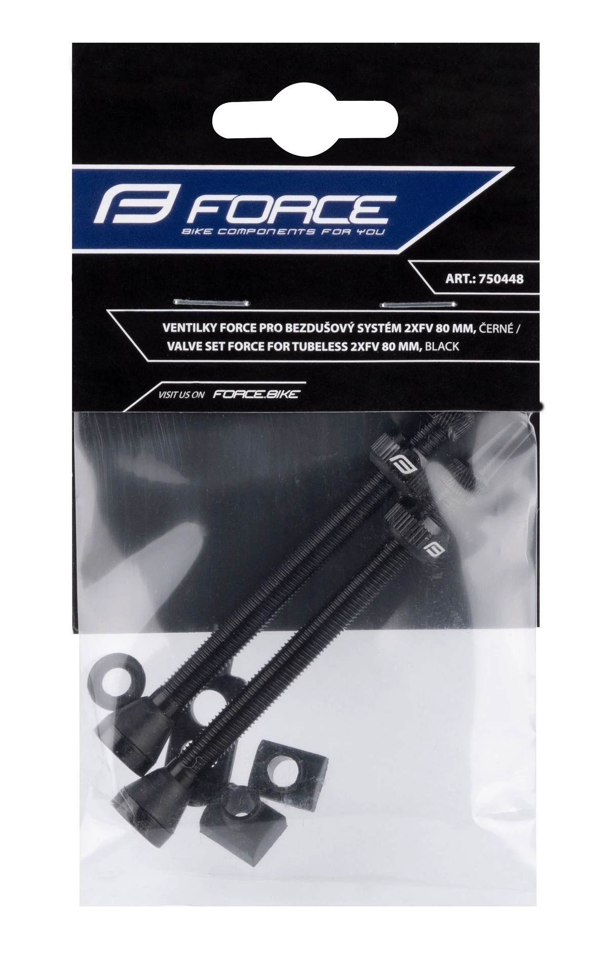2. Set Valve Tubeless Force 2xFv 80mm Negre