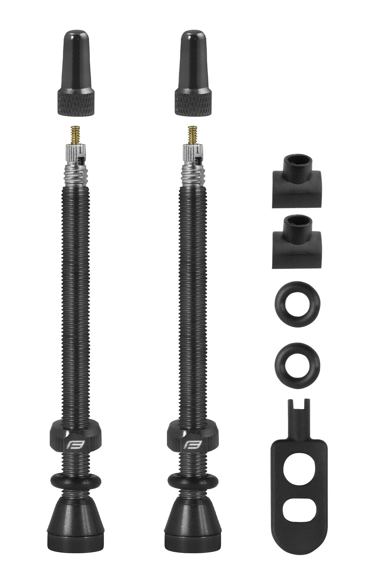 1. Set Valve Tubeless Force 2xFv 80mm Negre