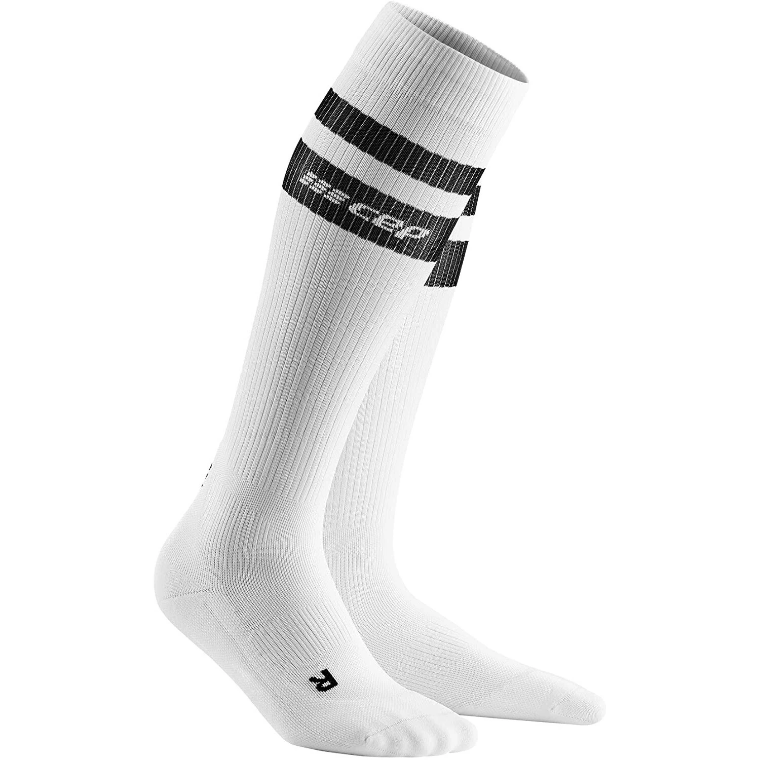 1. CEP - Sosete de compresie pentru femei 80's women socks - alb negru