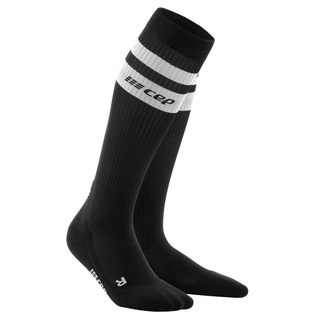 1. CEP - Sosete de compresie pentru femei 80's women socks - negru alb