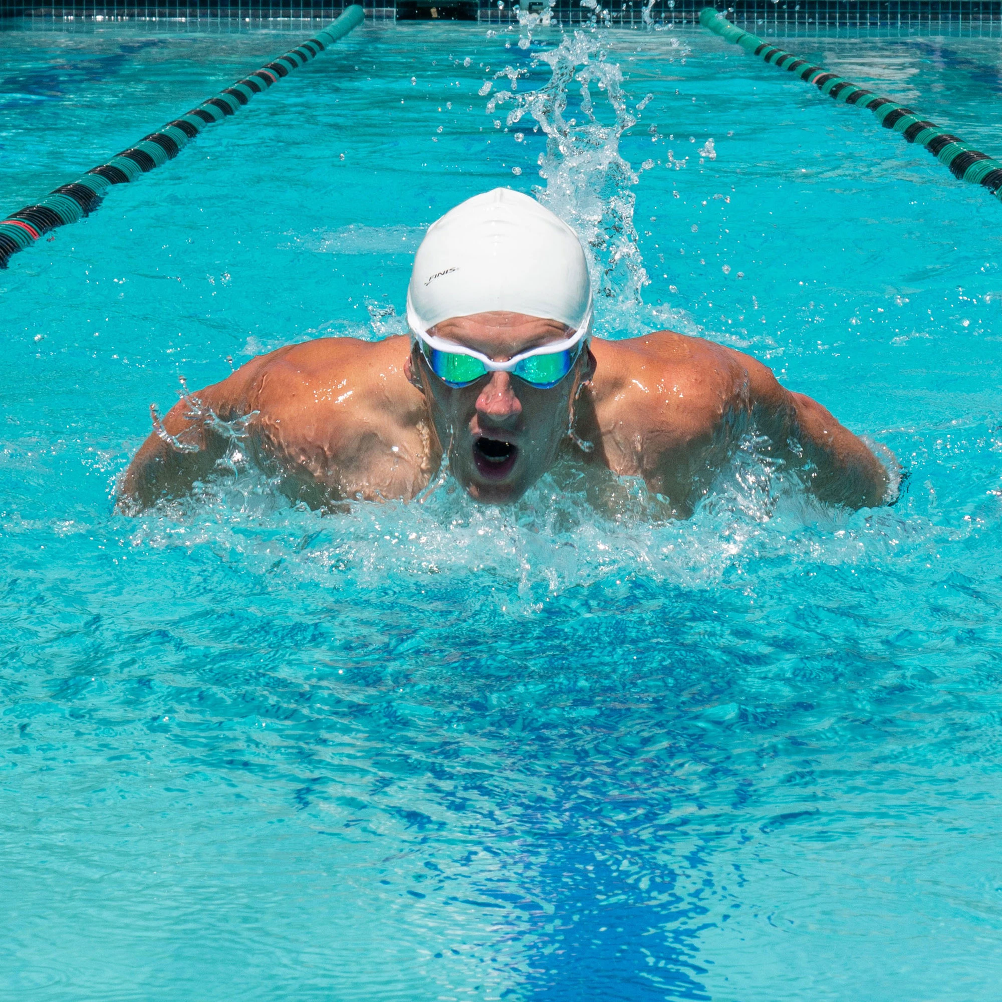 2. Finis - ochelari inot pentru triatlon Hayden Goggles - negru cu lentila oglinda portocalie