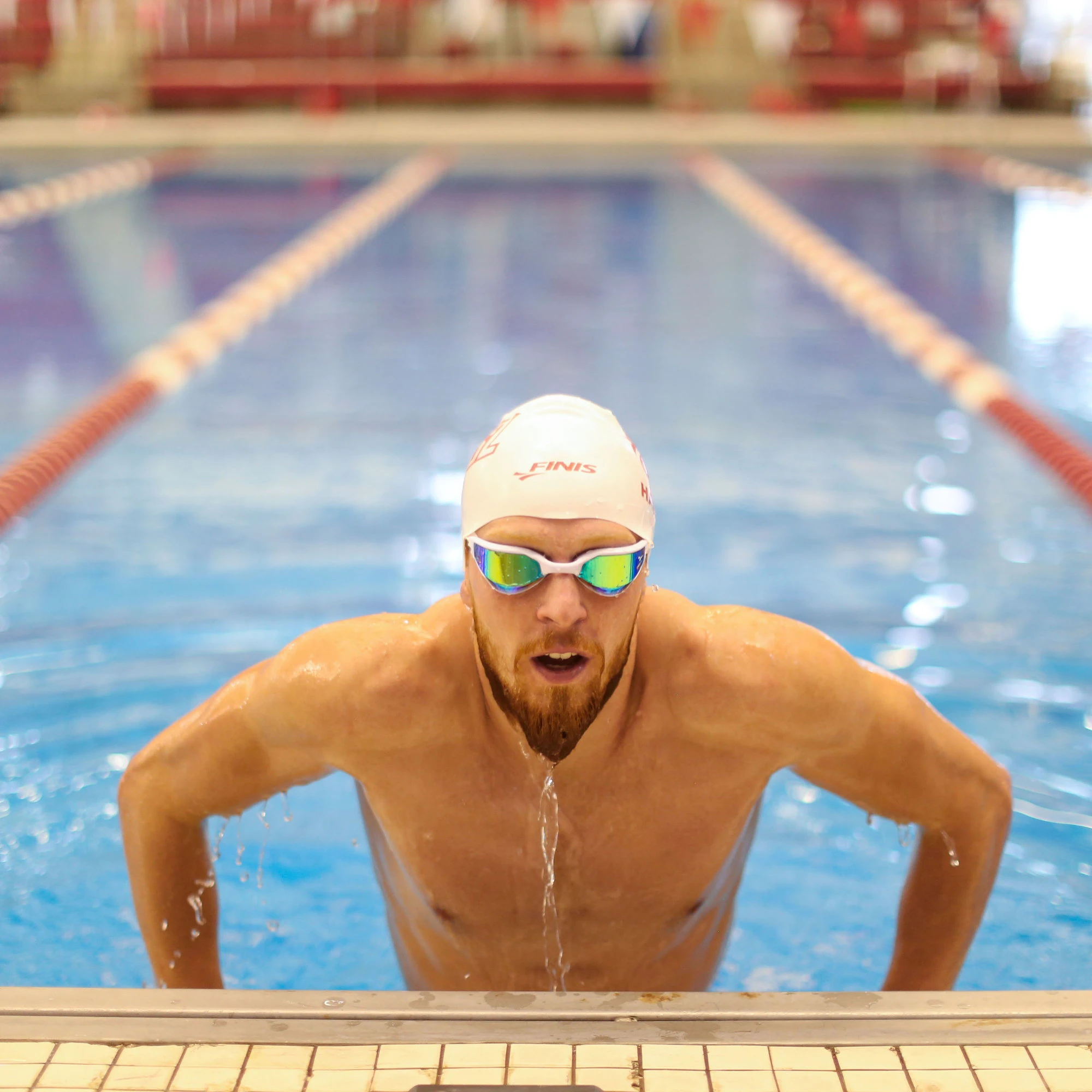 7. Finis - ochelari inot pentru triatlon Hayden Goggles - negru cu lentila oglinda portocalie