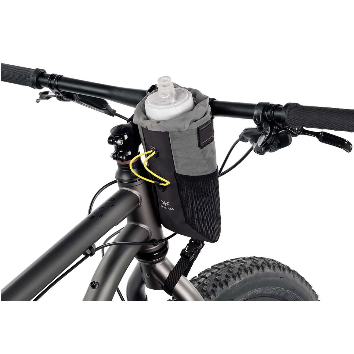 5. Apidura - geanta ghidon bicicleta Backcountry 2.0 Food Pouch 1.2 litri (varianta Plus) - gri negru