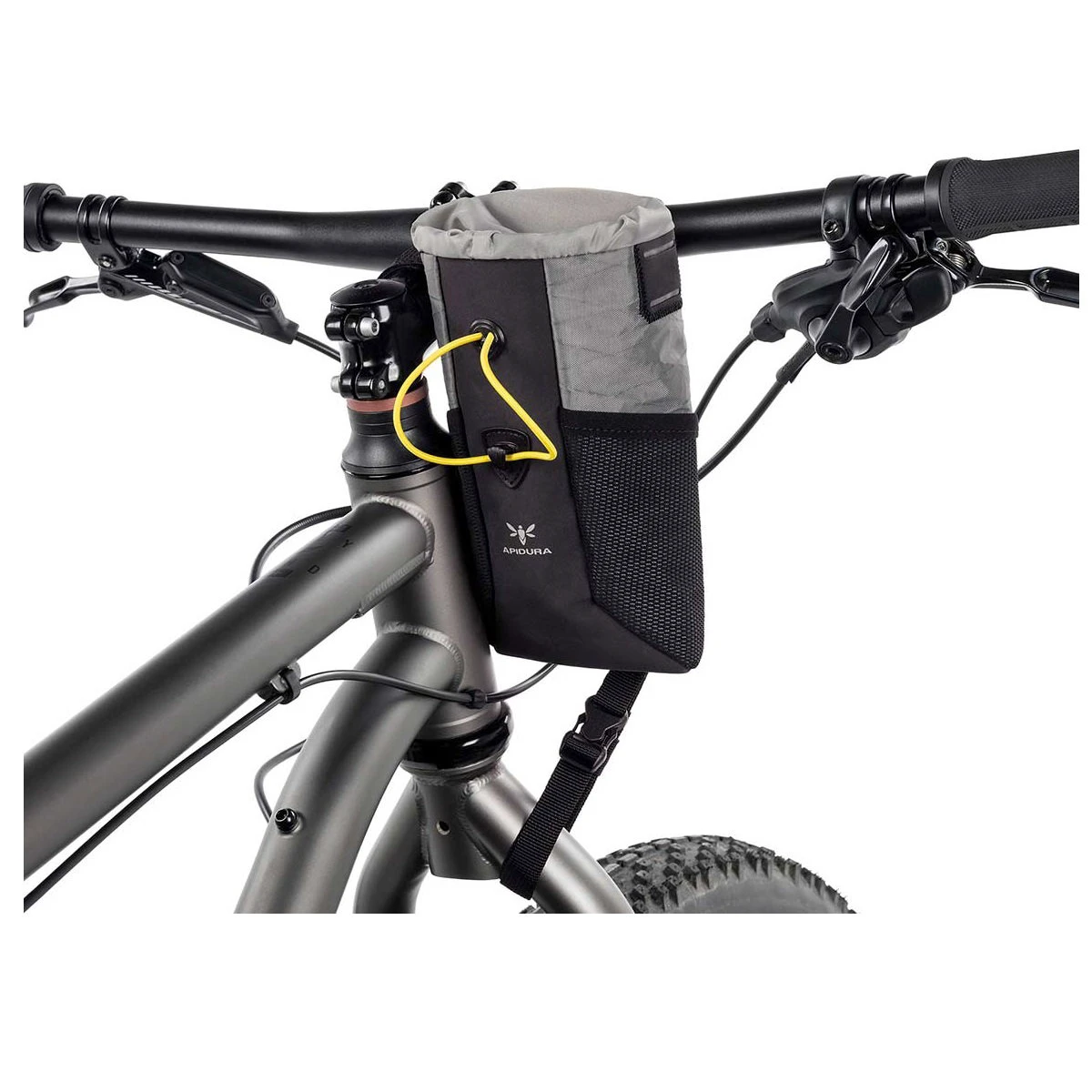 3. Apidura - geanta ghidon bicicleta Backcountry 2.0 Food Pouch 1.2 litri (varianta Plus) - gri negru