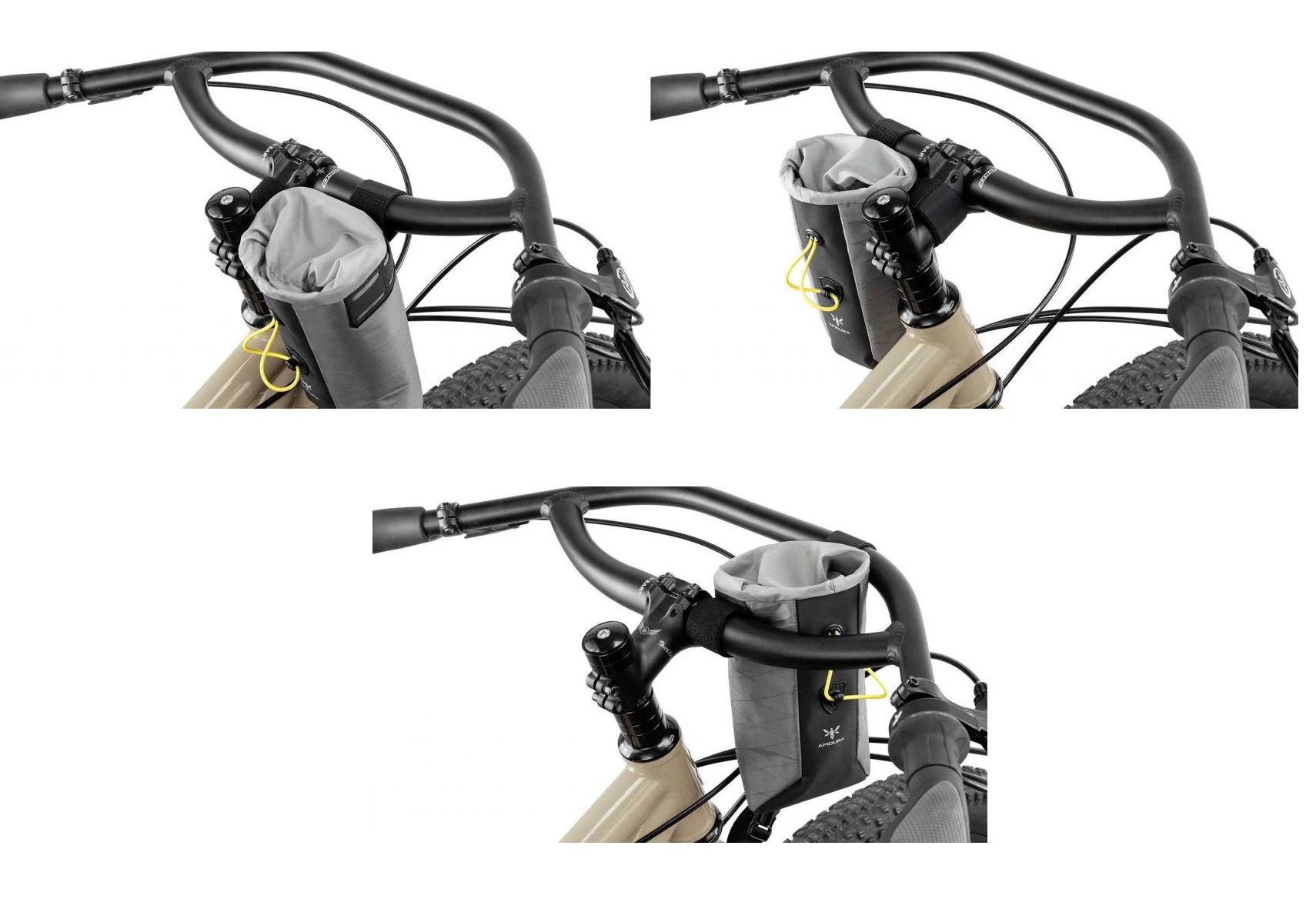 8. Apidura - geanta ghidon bicicleta Backcountry 2.0 Food Pouch 1.2 litri (varianta Plus) - gri negru