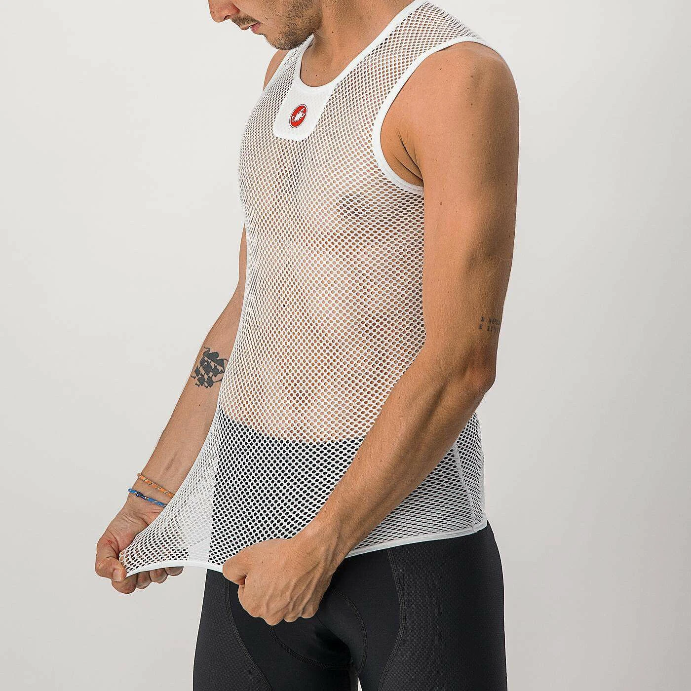 5. Castelli - maiou pentru ciclism cu perforatii pentru barbati Core Mesh Sleeeveless - alb