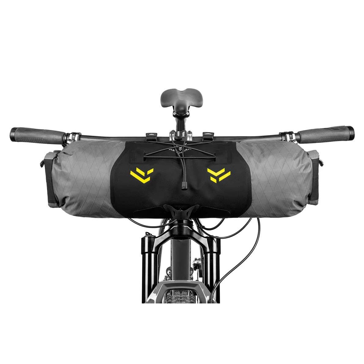 1. Apidura - geanta bicicleta cu prindere pe ghidon, Backcountry 2.0 Handlebar Pack 11 litri - gri negru galben