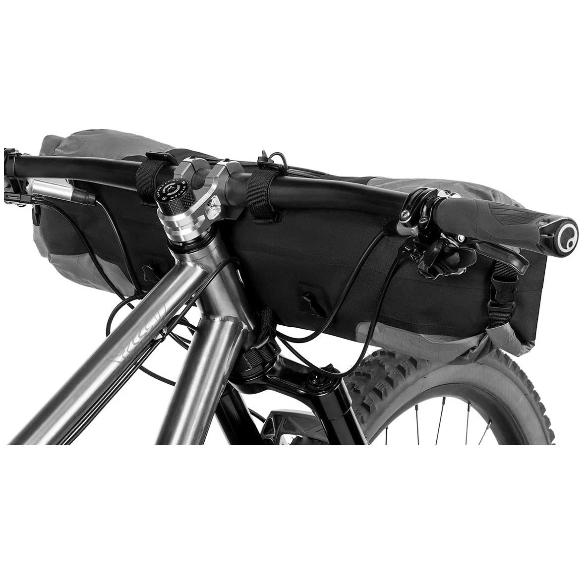 5. Apidura - geanta bicicleta cu prindere pe ghidon, Backcountry 2.0 Handlebar Pack 11 litri - gri negru galben