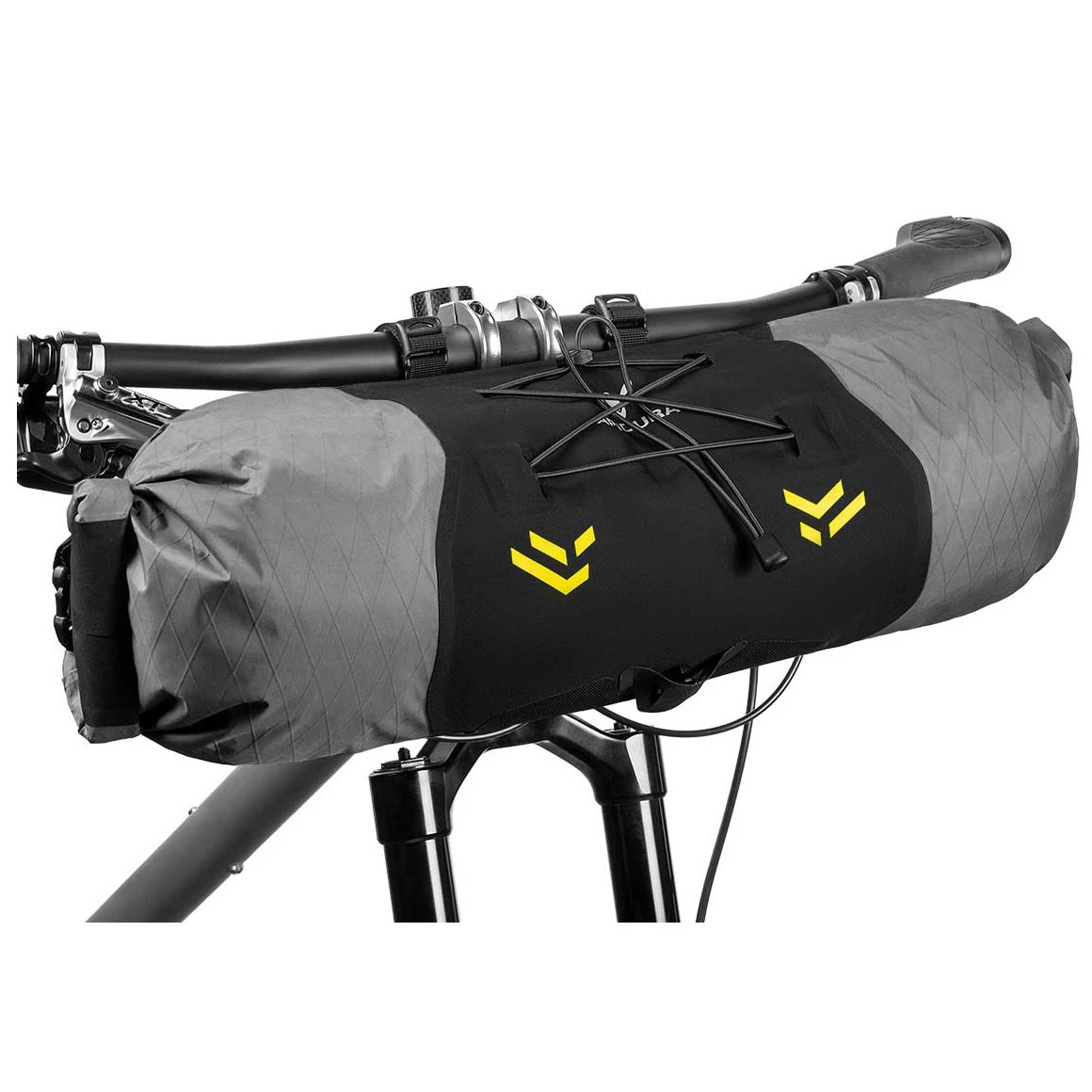 2. Apidura - geanta bicicleta cu prindere pe ghidon, Backcountry 2.0 Handlebar Pack 11 litri - gri negru galben