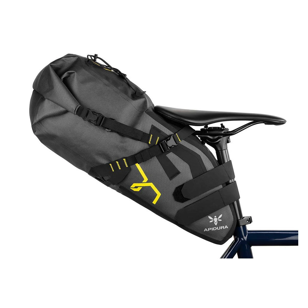 1. Apidura - geanta bicicleta cu prindere sub sa, Expedition Saddle Pack 17 litri - gri negru galben