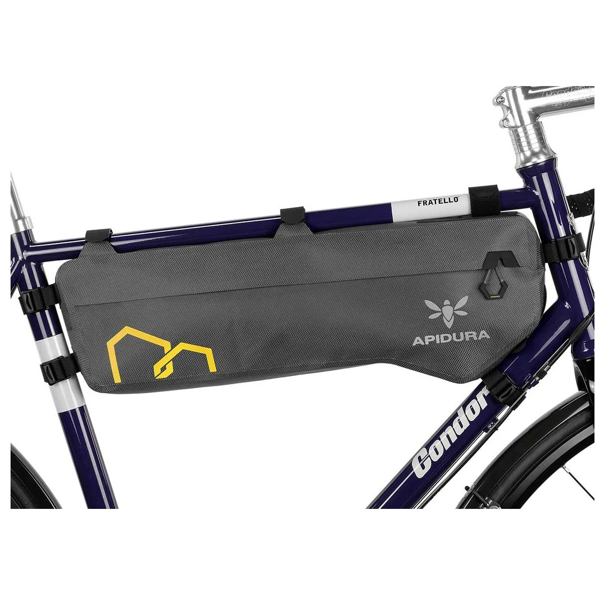1. Apidura - geanta cadru bicicleta Expedition Frame Pack 6.5 litri (pentru cadru inalt) - gri negru
