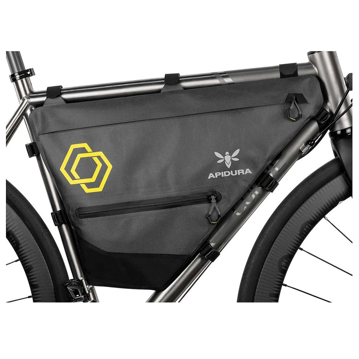 1. Apidura - geanta cadru bicicleta Expedition Full Frame Pack 12 litri - gri negru galben