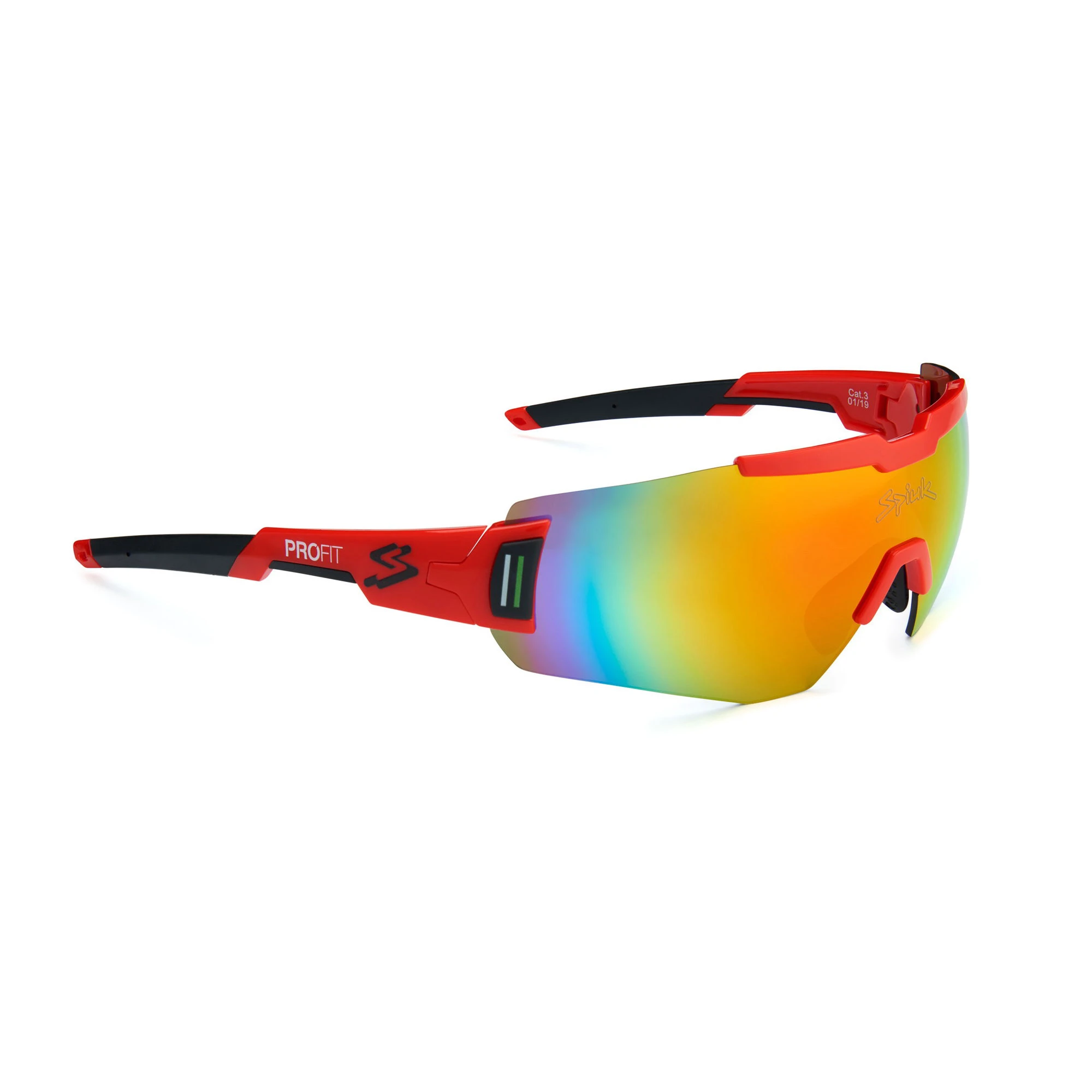 1. Spiuk - ochelari soare sport Profit, 2 lentile de schimb transparent si rosu oglinda - rama rosie