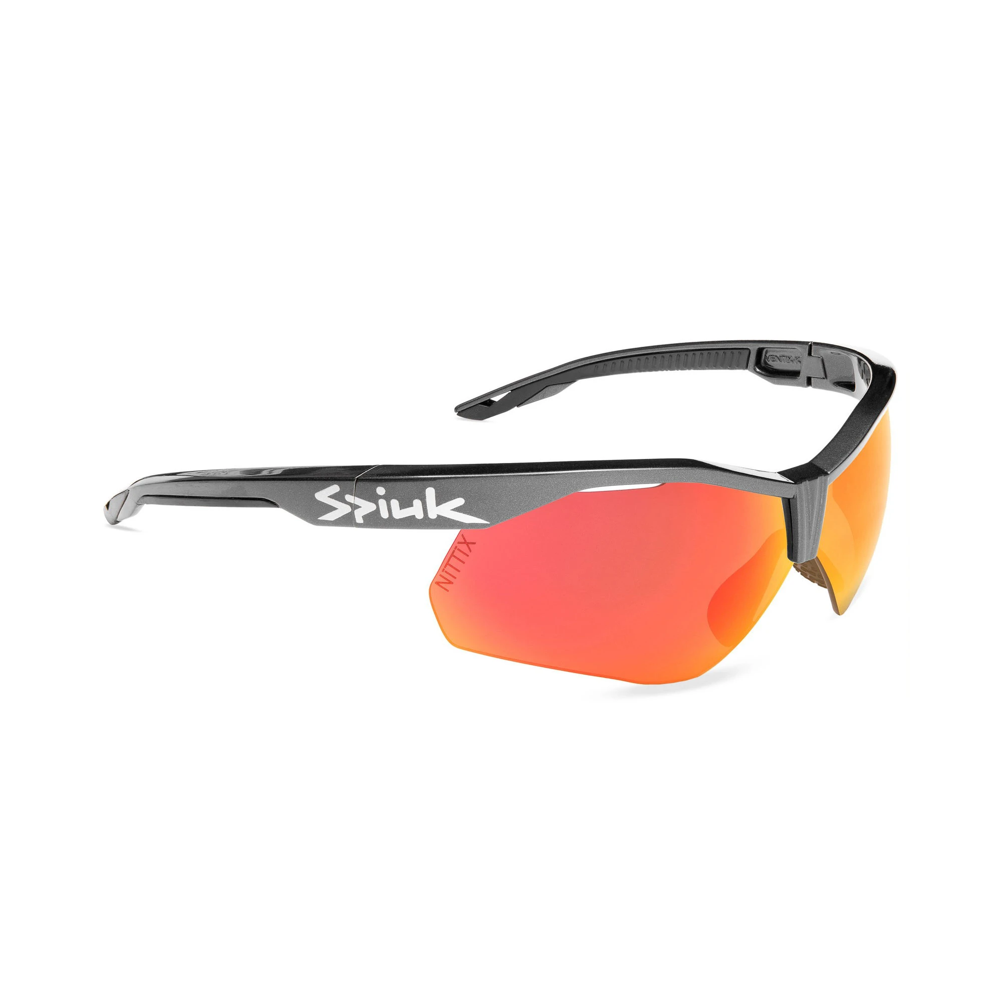1. Spiuk - ochelari soare sport Ventix K, 2 lentile de schimb Nittix transparent si rosu oglinda - rama neagra antracit