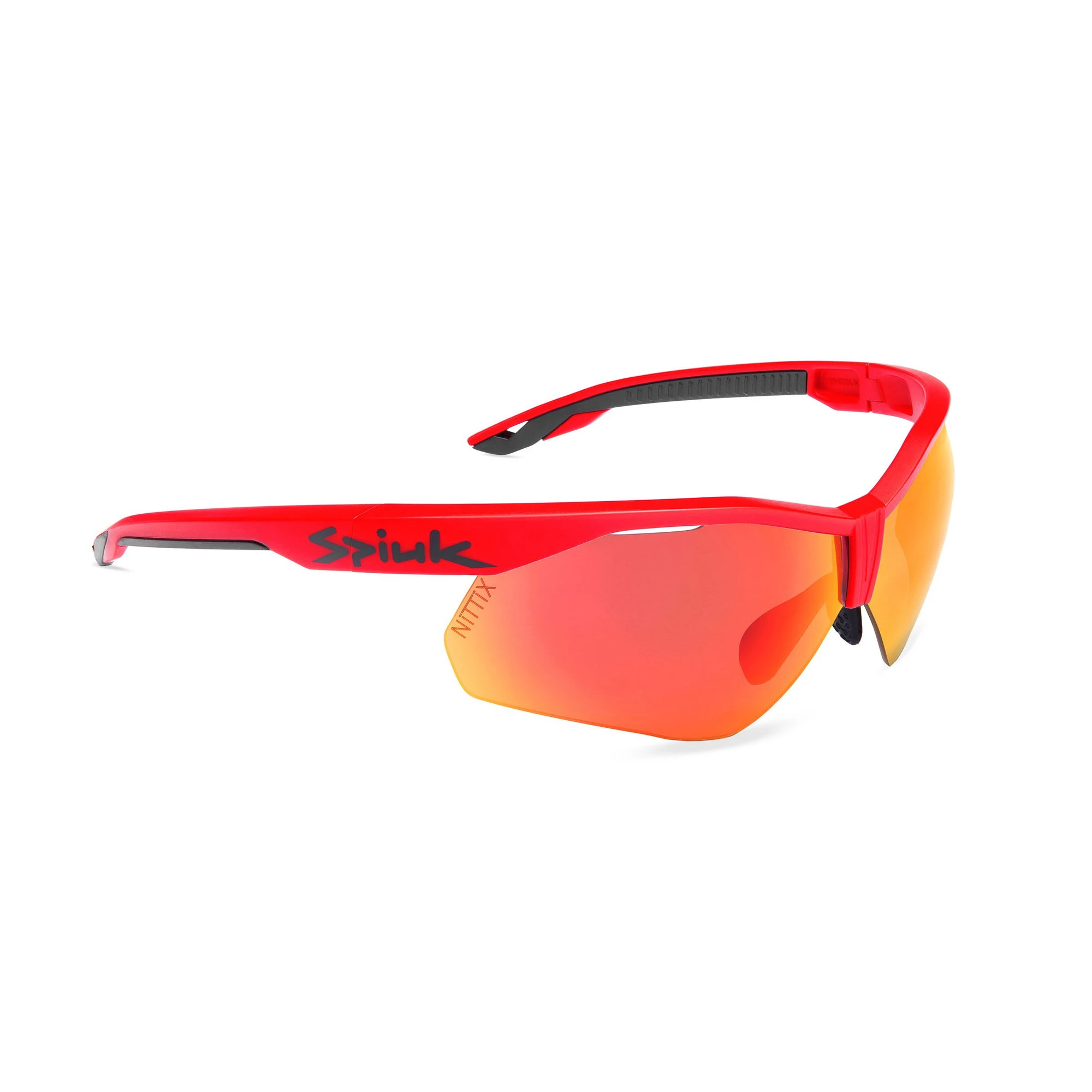 1. Spiuk - ochelari soare sport Ventix K, 2 lentile de schimb Nittix transparent si rosu oglinda - rama rosie neagra