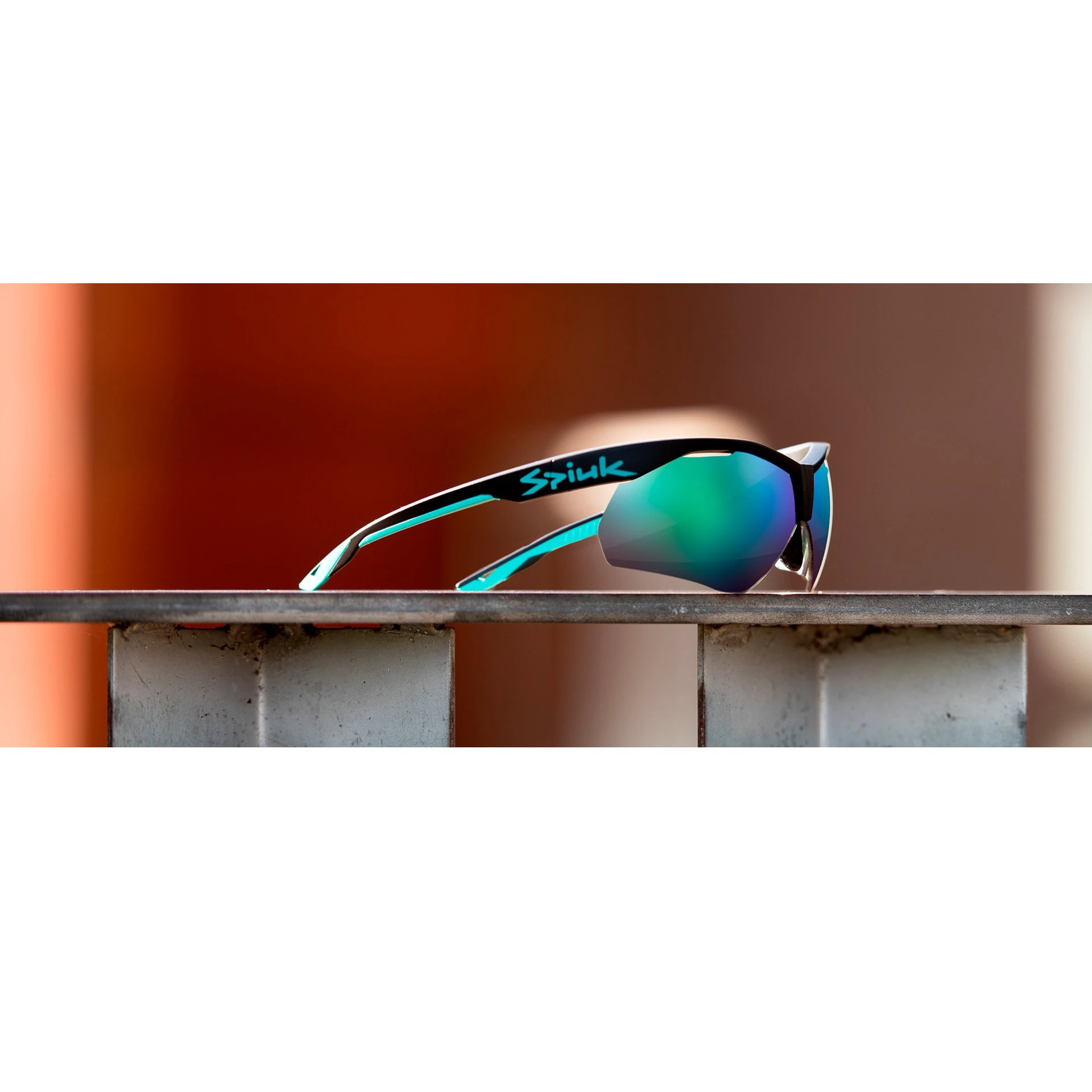 3. Spiuk - ochelari soare sport Ventix K, 2 lentile de schimb transparent si albastru oglinda - rama alba neagra