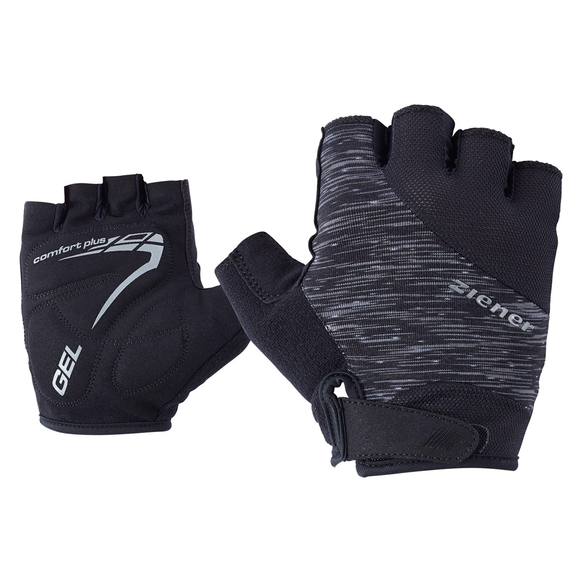 1. Ziener - mănuși ciclism degete scurte Ceniz Gloves - negru melanj