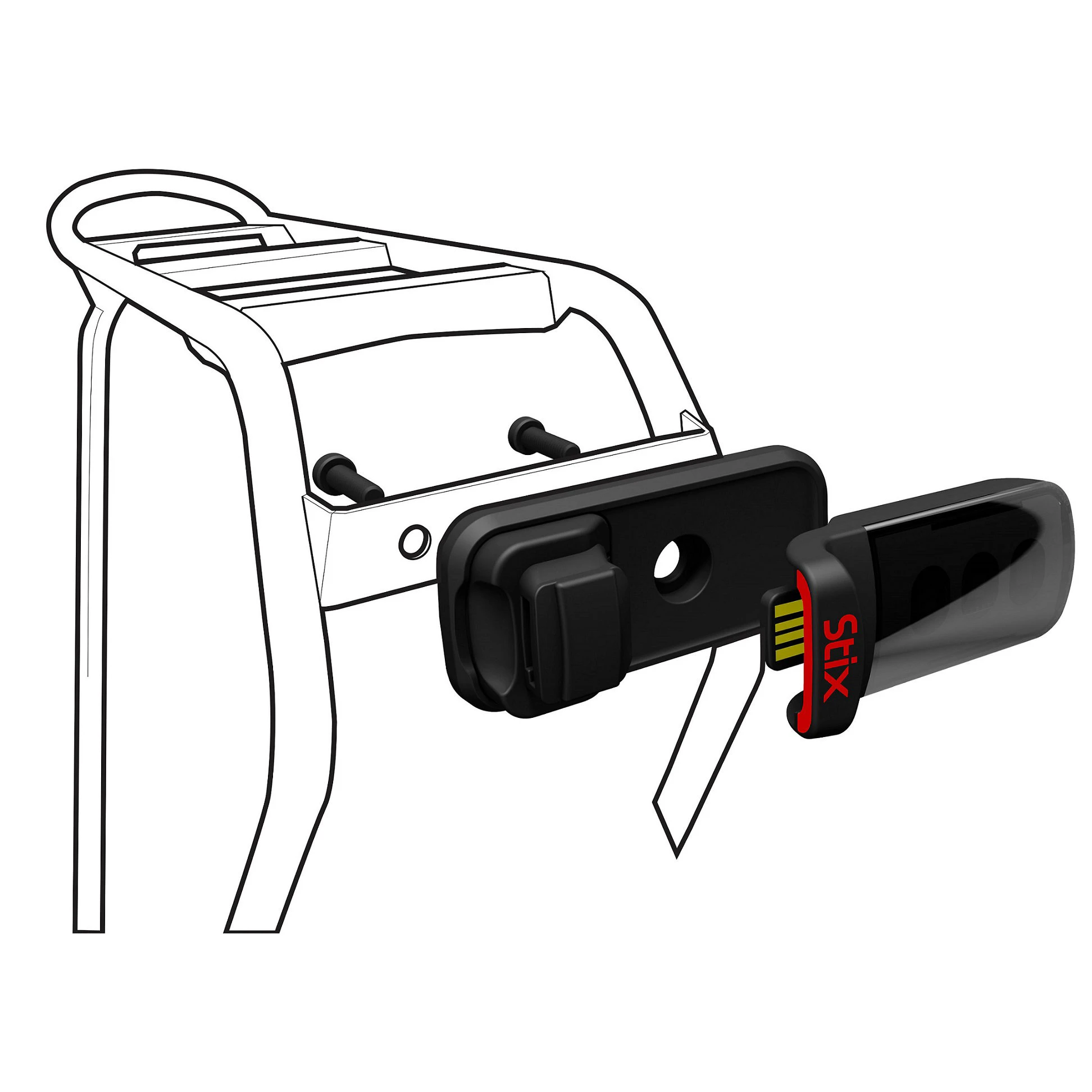 3. Specialized - accesoriu (suport) prindere lumina bicicleta pentru portbagaj, Stix Reflector Mount - negru