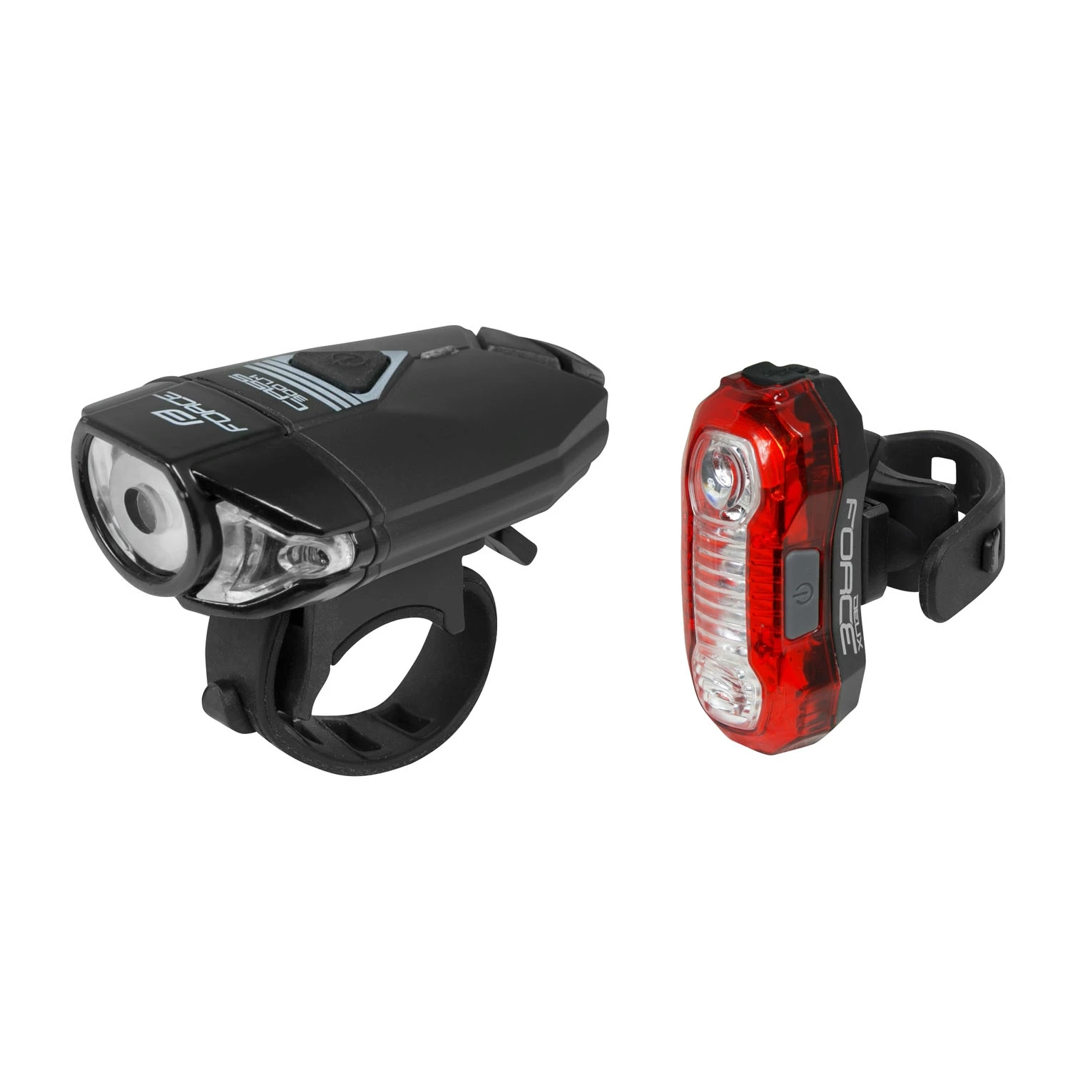 1. Force - Set lumini pentru bicicleta (far + stop) Force Express USB - negru