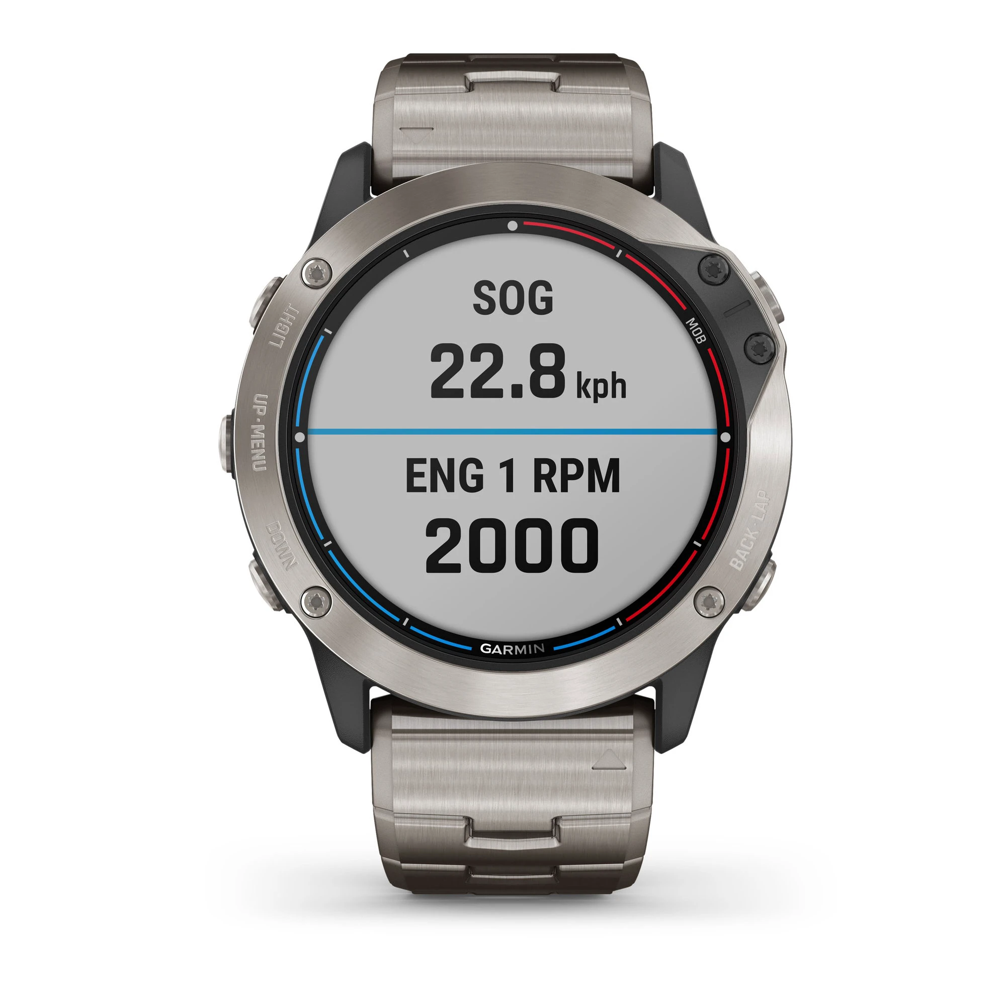 17. Garmin - quatix 6x Solar Titanium - ceas inteligent premium cu GPS cu functii avansate pentru sport si navigatie - 51mm diametru