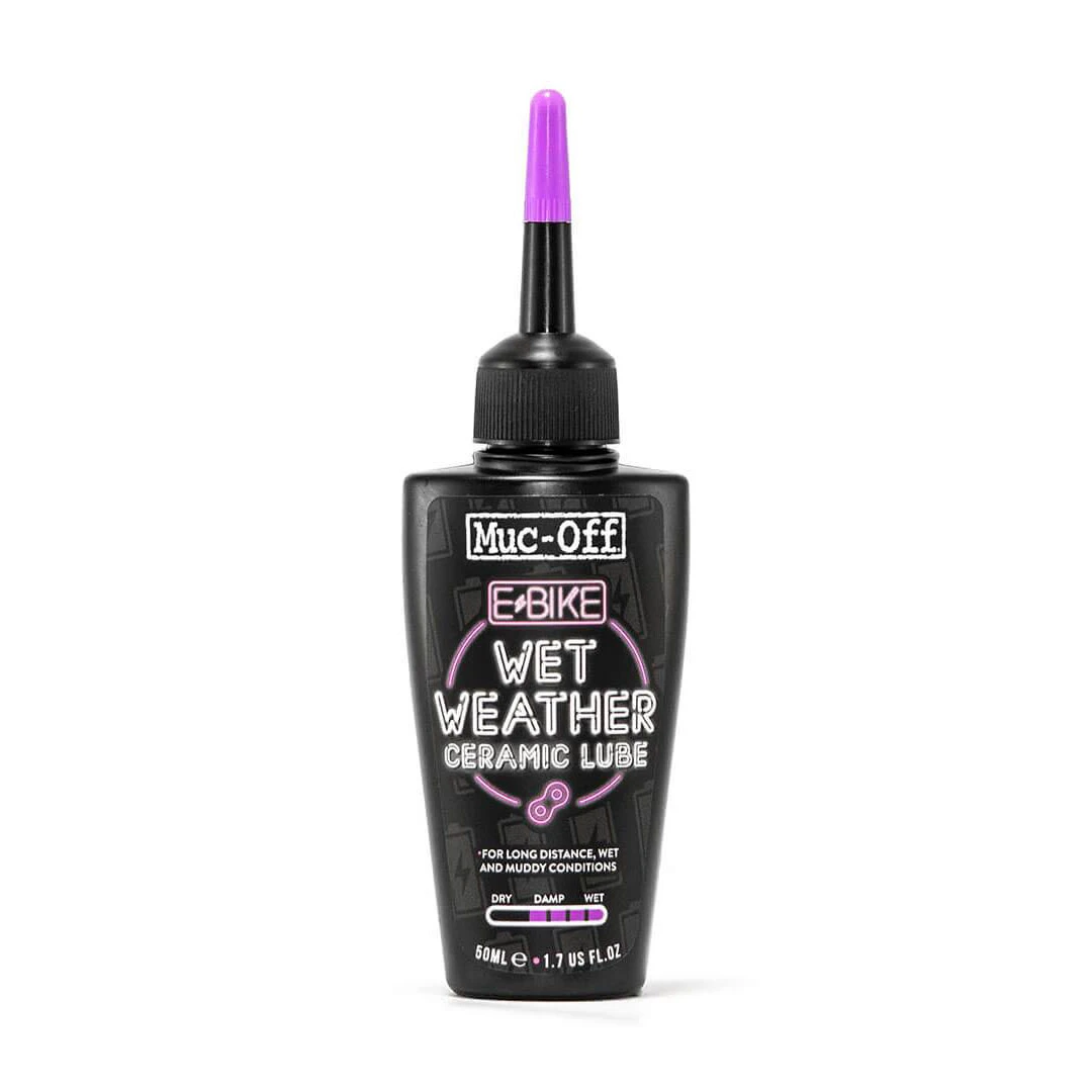 1. Muc-Off - Ulei Lubrifiant Ceramic pentru lant - conceput special pentru biciclete elctrice e-Bike - Wet - 50ml