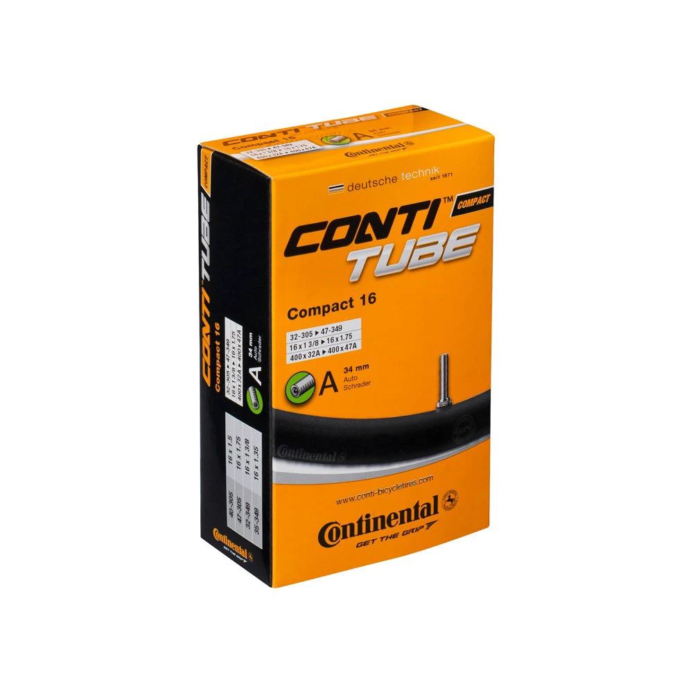 1. Continental - camera bicicleta copii 16" - 16"x1.375-> 16"x1.75 - 35-305-> 47-349 - 400x32A-> 400x47A - valva auto 34mm