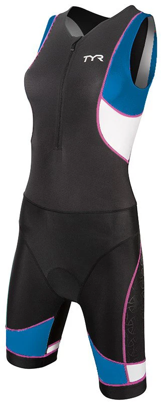 1. TYR Costum Trisuit Femei cu fermoar Negru-Albastru-Roz