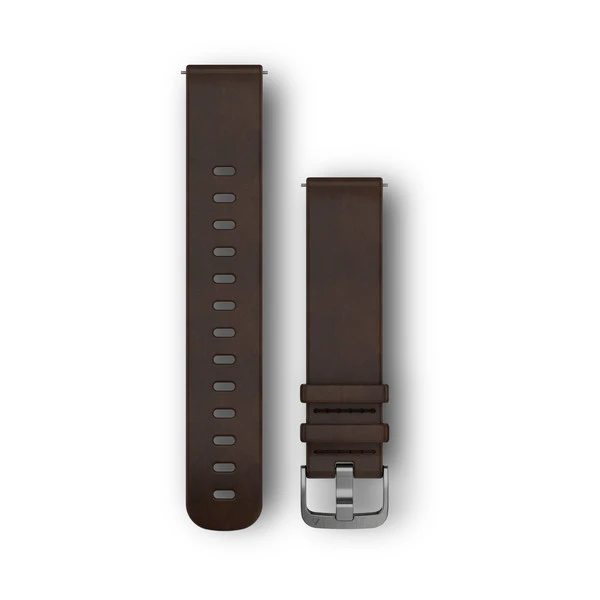 1. Garmin Quick Release 20 Vivoactive 3/ Vivomove HR/ Forerunner 245 645 curea piele L Quick Release maro-inchis