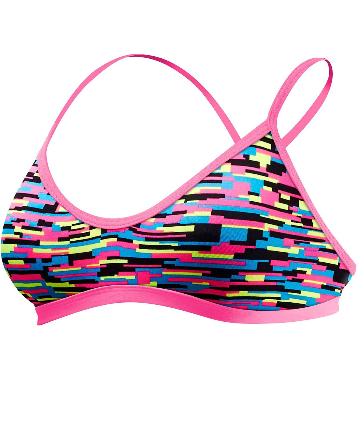 1. TYR - bustiera - Drift Trinity Top - albastru roz