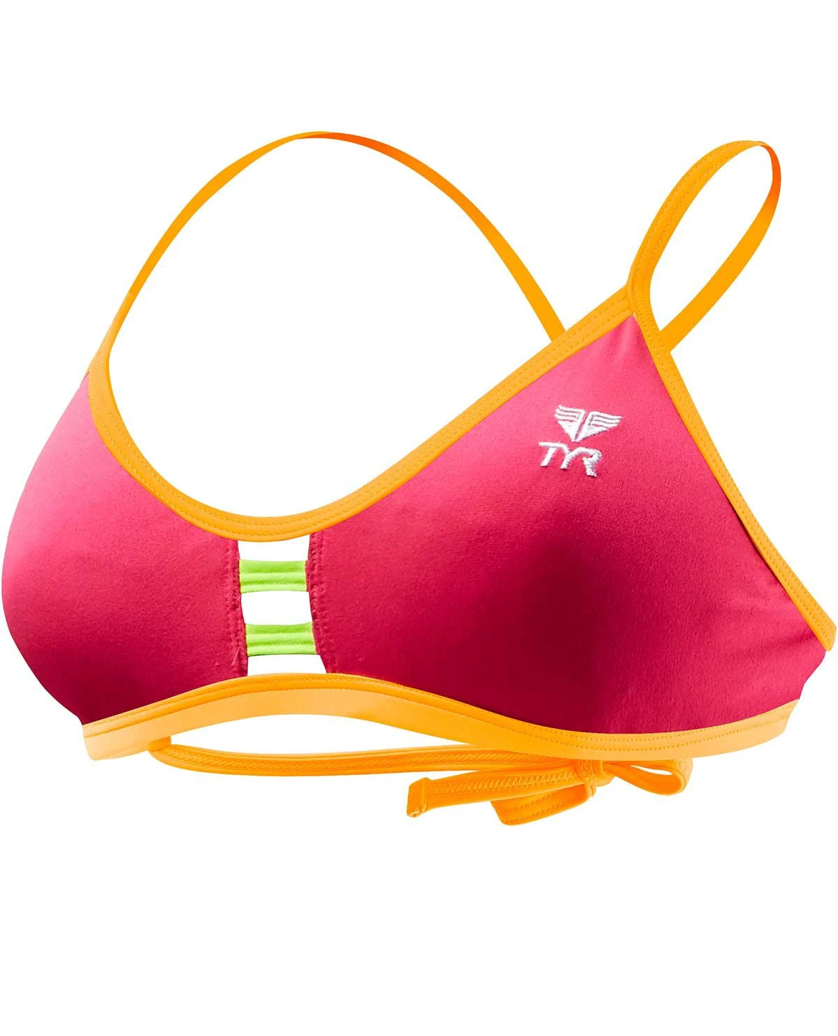 1. TYR Solid Pacific Tieback Top roz-portocaliu