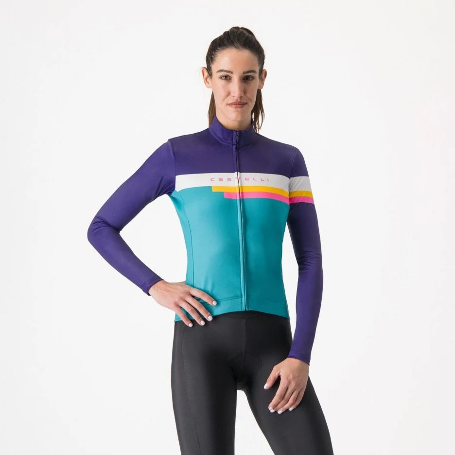 1. Castelli - tricou maneca lunga W 12-18 gr C - Tornare - mov | bleu