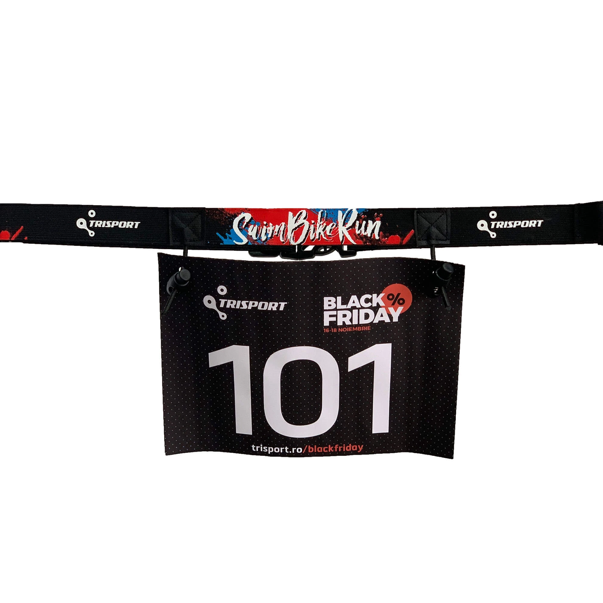 1. Trisport curea numar concurs Swim Bike Run albastru-rosu