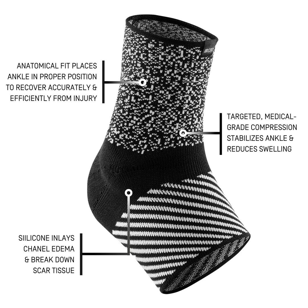 6. CEP - ortho glezna - Max Support Compression - Ankle Sleeve - negru alb