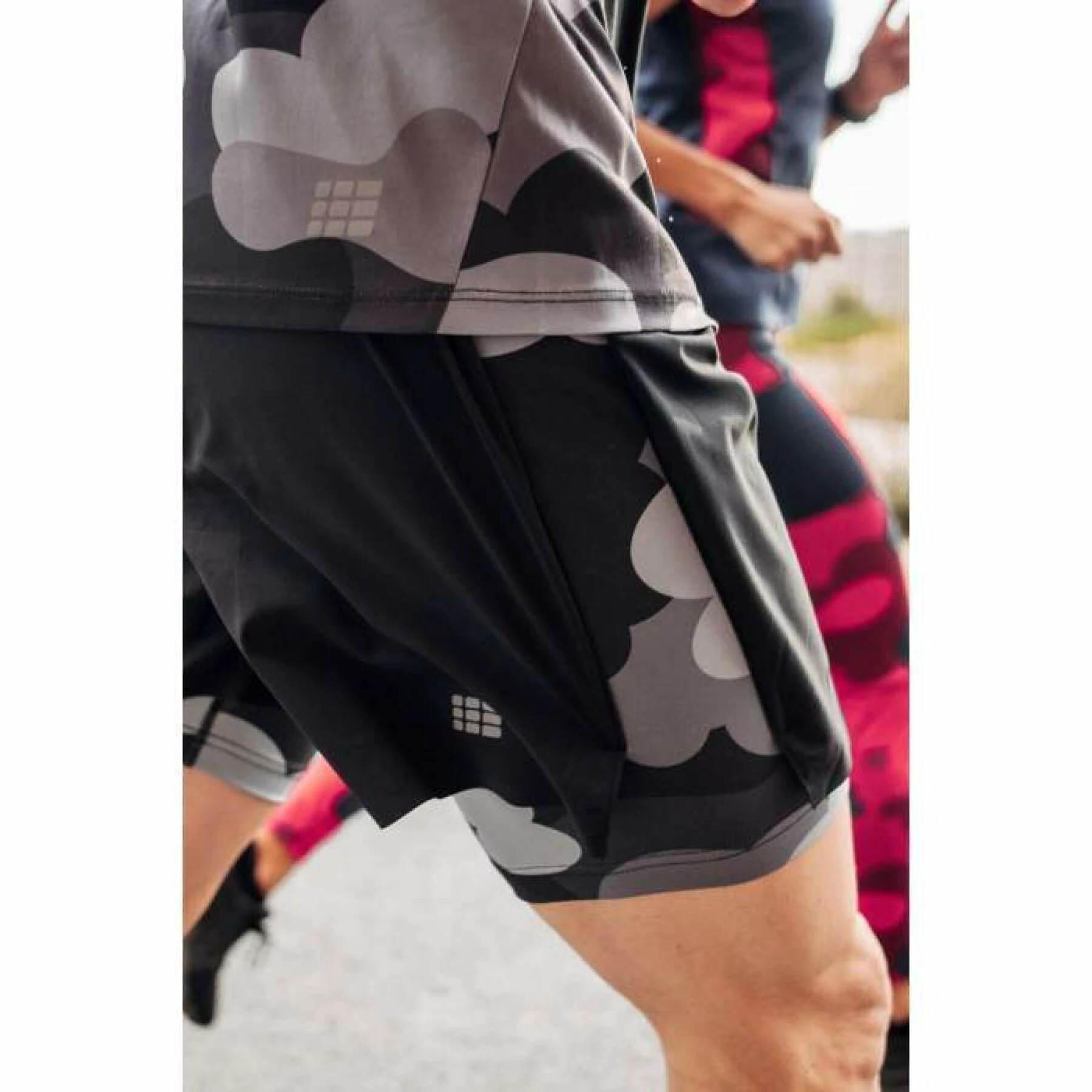 5. CEP - pantaloni scurti 2 in 1 - Camocloud Shorts 2 in 1 - Negru I Gri
