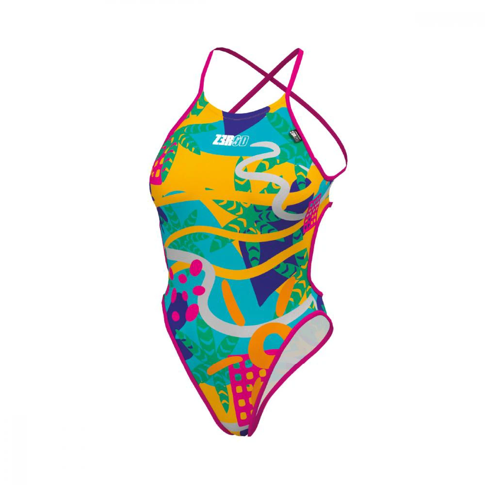 Z3R0D - Costum baie intreg femei one piece - rosu galben albastru Expressive Resort - 153679
