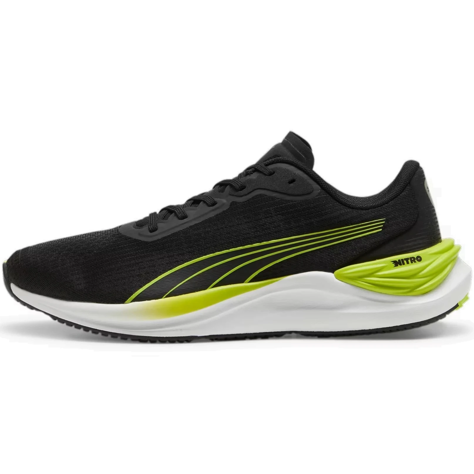 3. Puma - pantofi alergare pentru barbati Electrify NITRO 3 - negru verde fluo Lime Pow alb