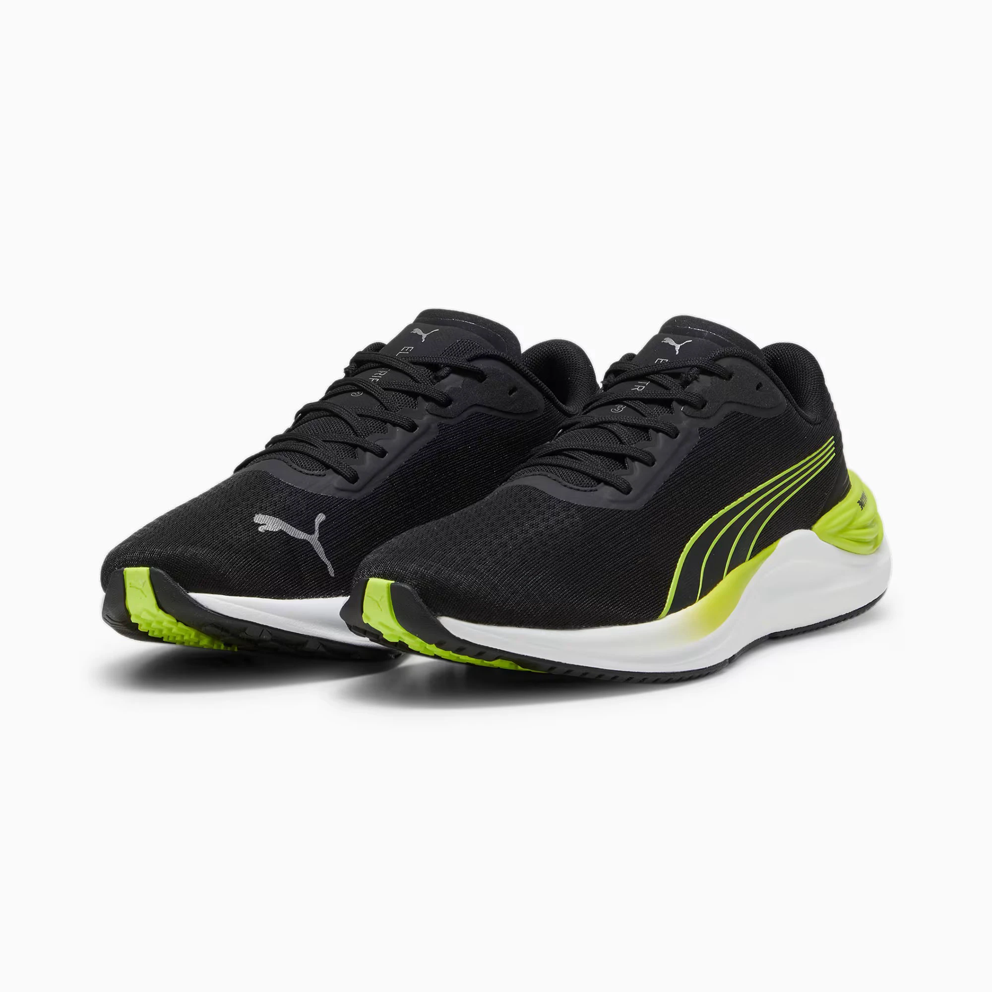 6. Puma - pantofi alergare pentru barbati Electrify NITRO 3 - negru verde fluo Lime Pow alb
