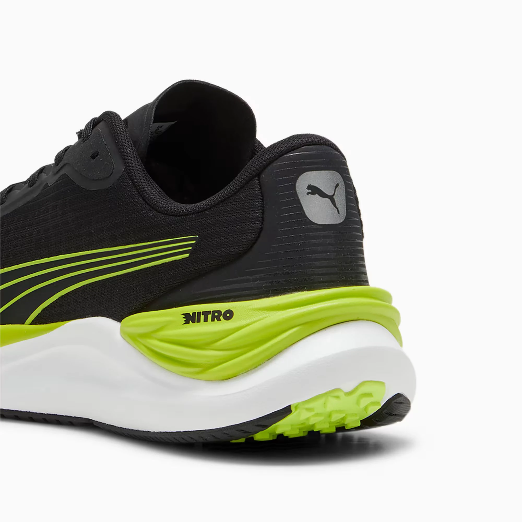 5. Puma - pantofi alergare pentru barbati Electrify NITRO 3 - negru verde fluo Lime Pow alb