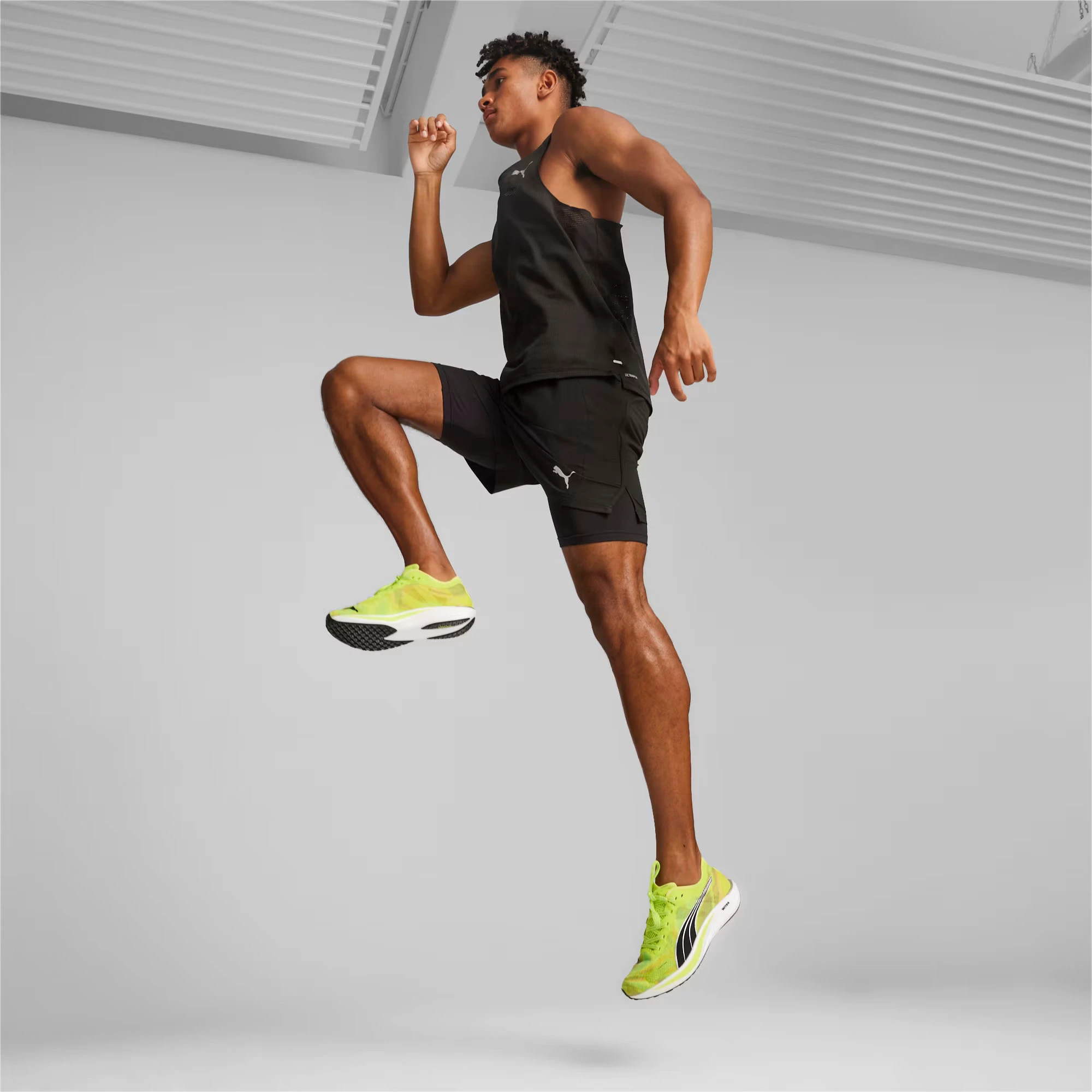 8. Puma - pantofi alergare pentru barbati Liberate NITRO 2 - Psychedelic Rush - verde fluo Lime Pow negru potocaliu