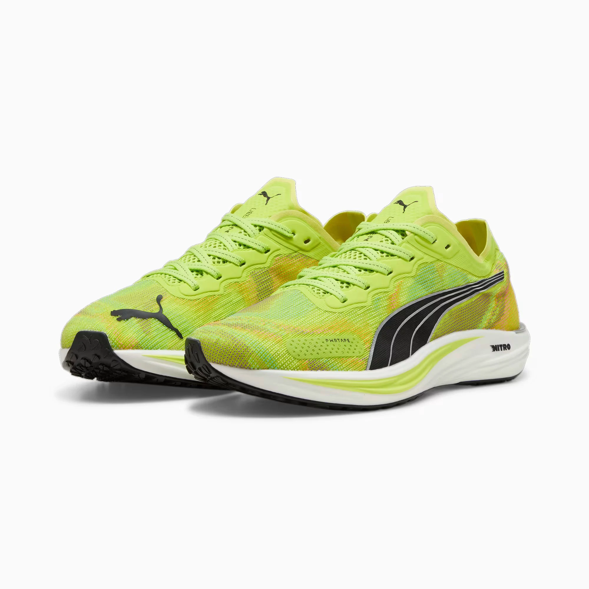6. Puma - pantofi alergare pentru barbati Liberate NITRO 2 - Psychedelic Rush - verde fluo Lime Pow negru potocaliu