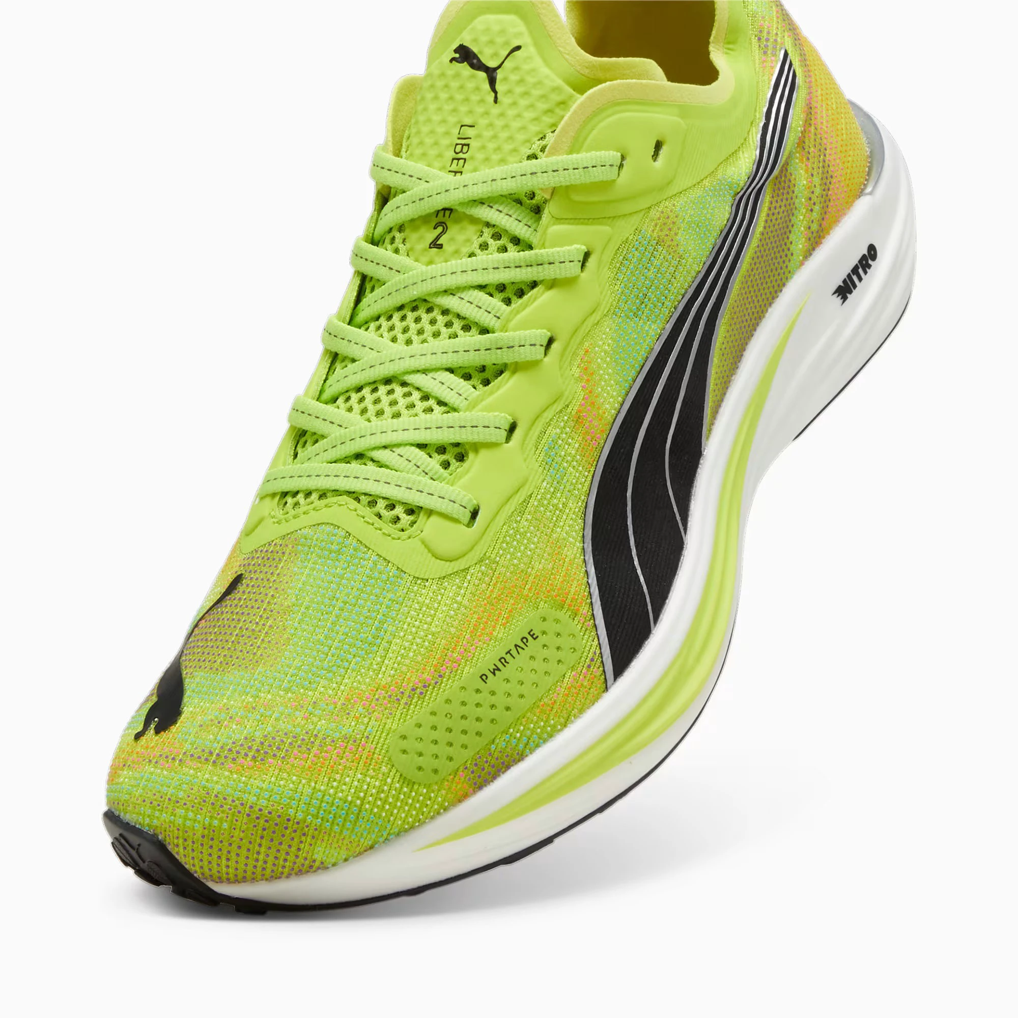 4. Puma - pantofi alergare pentru barbati Liberate NITRO 2 - Psychedelic Rush - verde fluo Lime Pow negru potocaliu