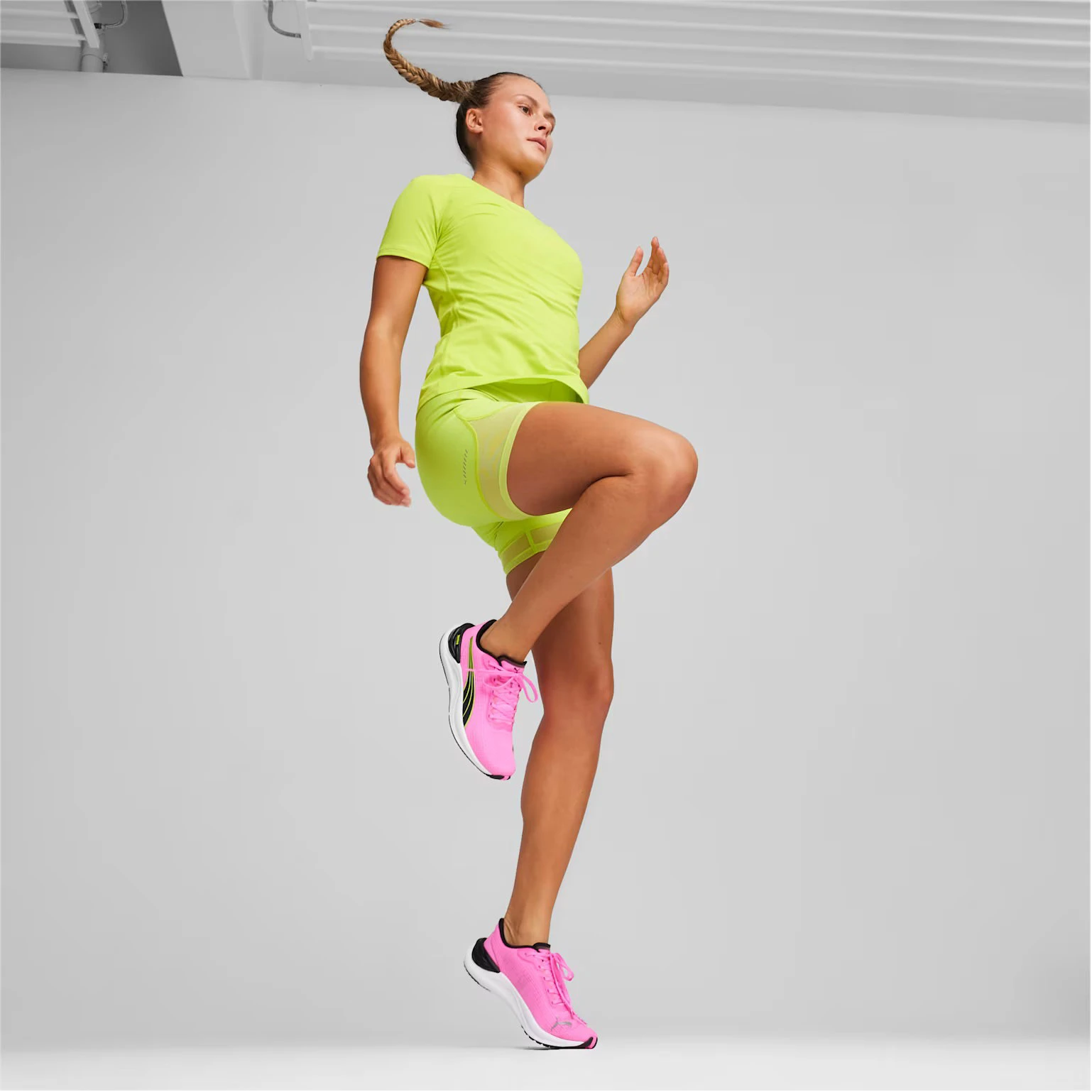 8. Puma - pantofi alergare pentru femei Electrify NITRO 3 W shoes - roz intens Poison verde Lime