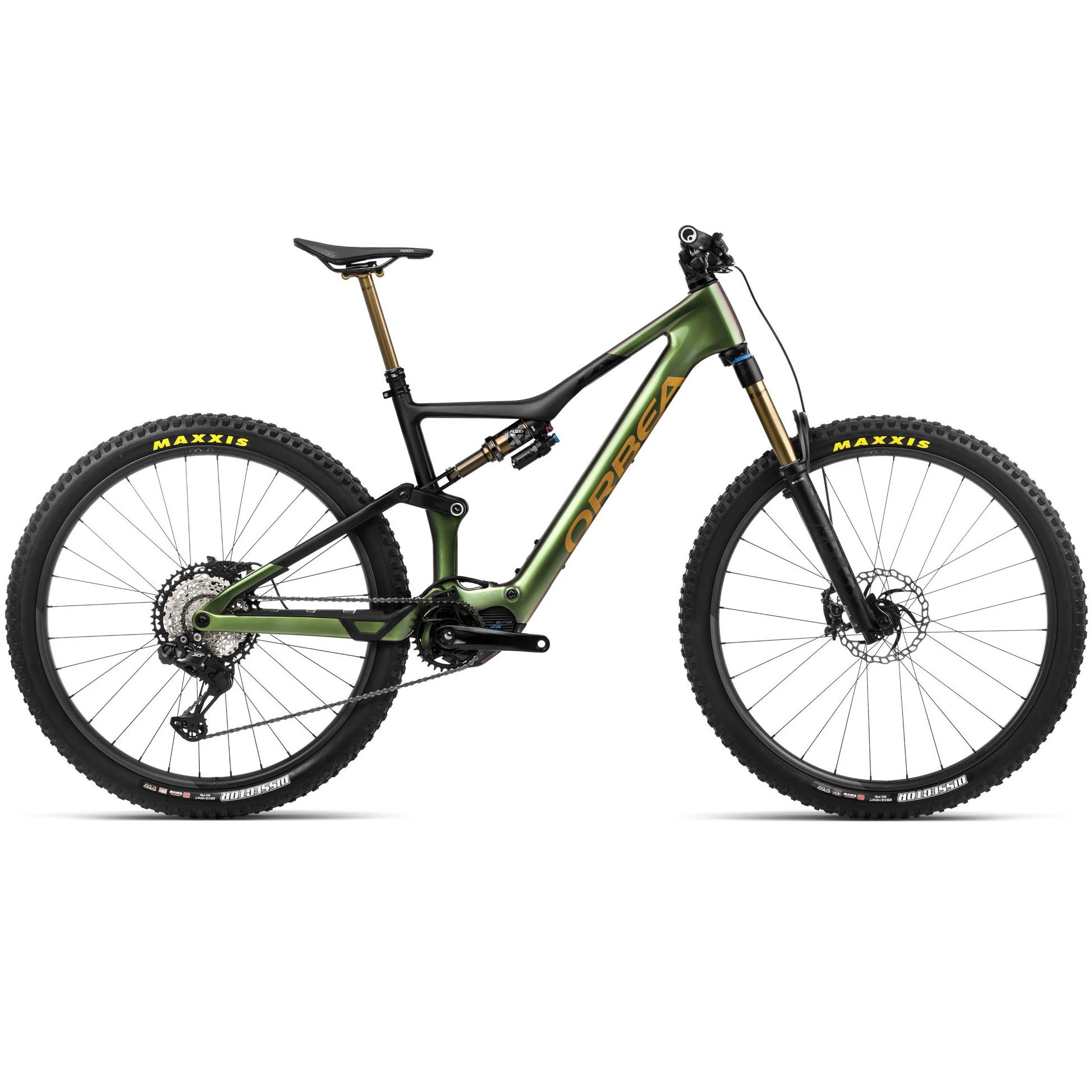1. Orbea RISE M-TEAM Chameleon Goblin Green (Gloss)-Black (Matt) - bicicletă electrică eMTB Trail