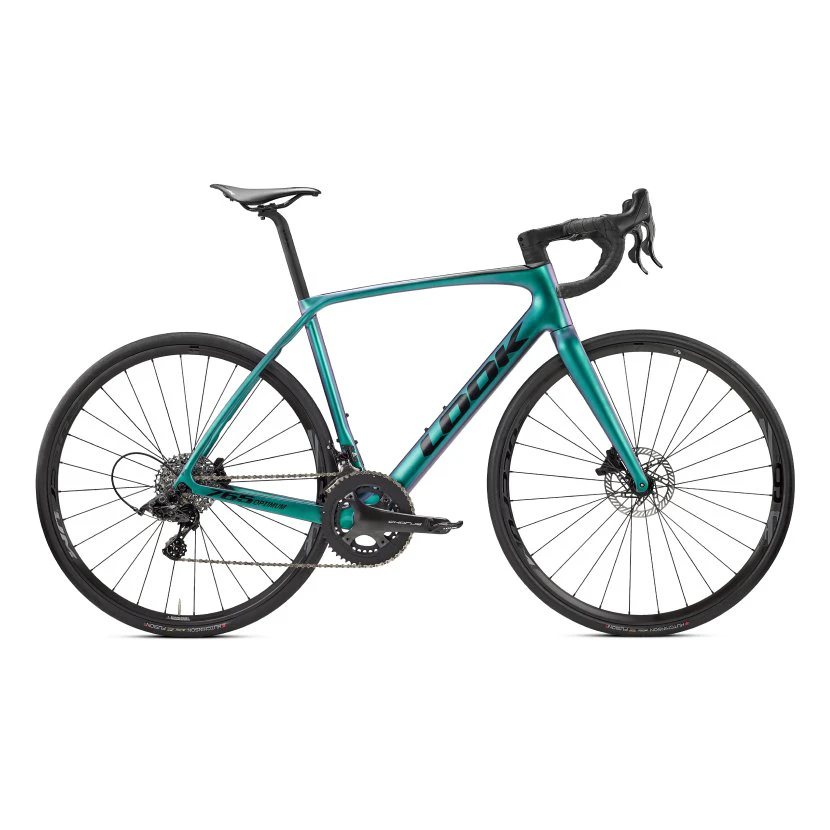 1. Look - bicicleta sosea de anduranta - Optimum 2 Disc - Campagnolo Chorus - Verde Albastru Cameleon