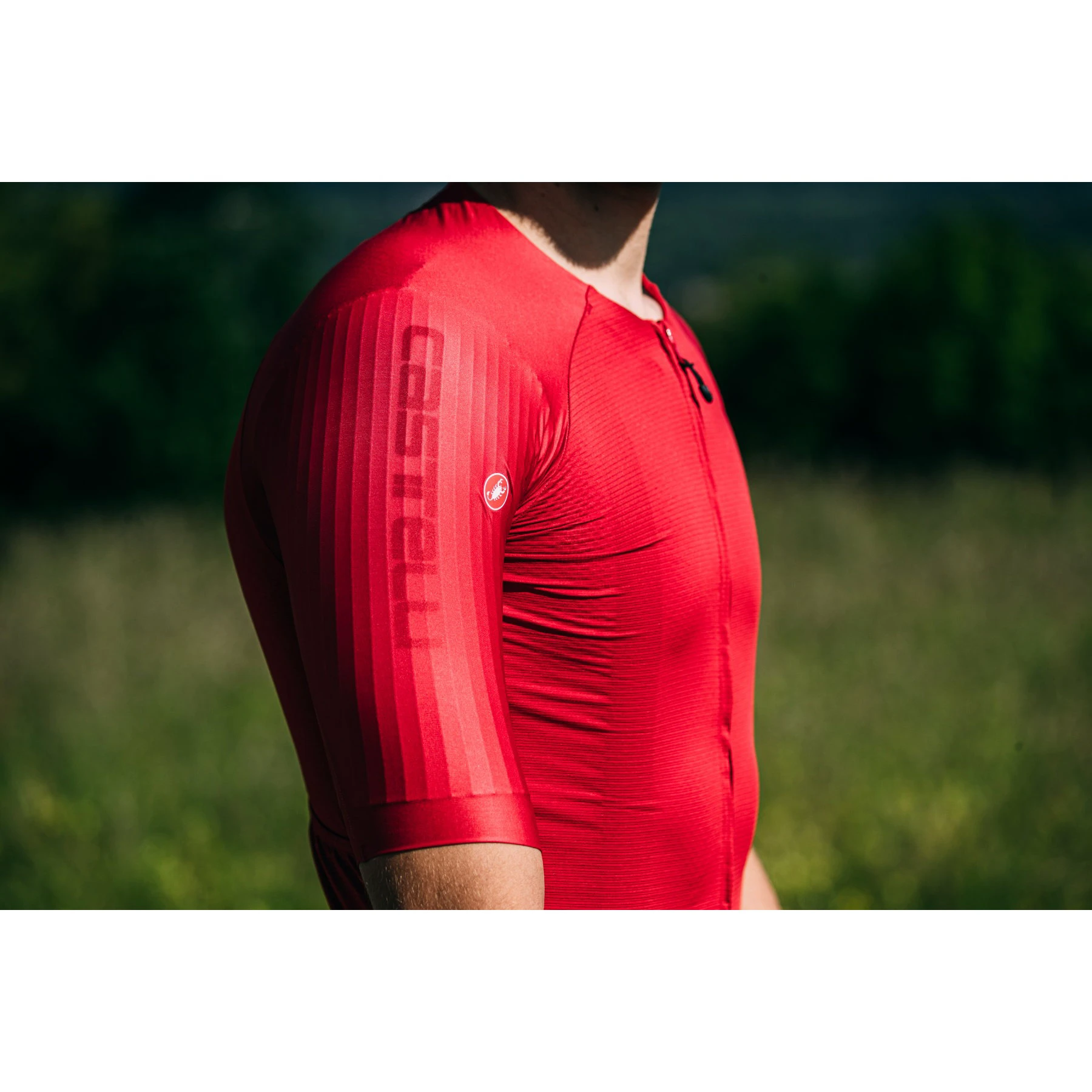15. Castelli - tricou ciclism cu maneca scurta pentru barbati Aero Race 7.0 - rosu intens rich